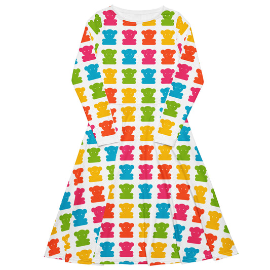 SWEET TEDDY happy white - Midi Dress With Pockets | SHALMIAK