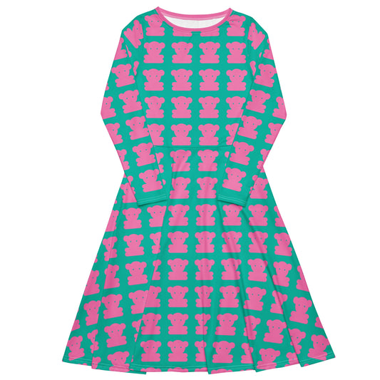 SWEET TEDDY pink mint - Midi Dress With Pockets | SHALMIAK