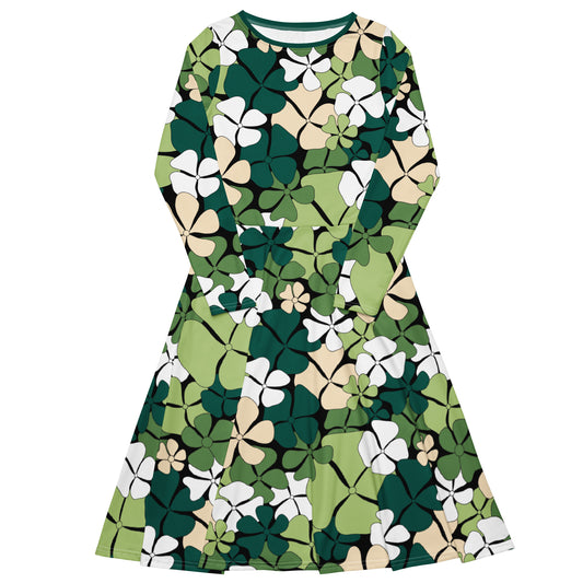 ADELIE green - Midi Dress With Pockets | SHALMIAK