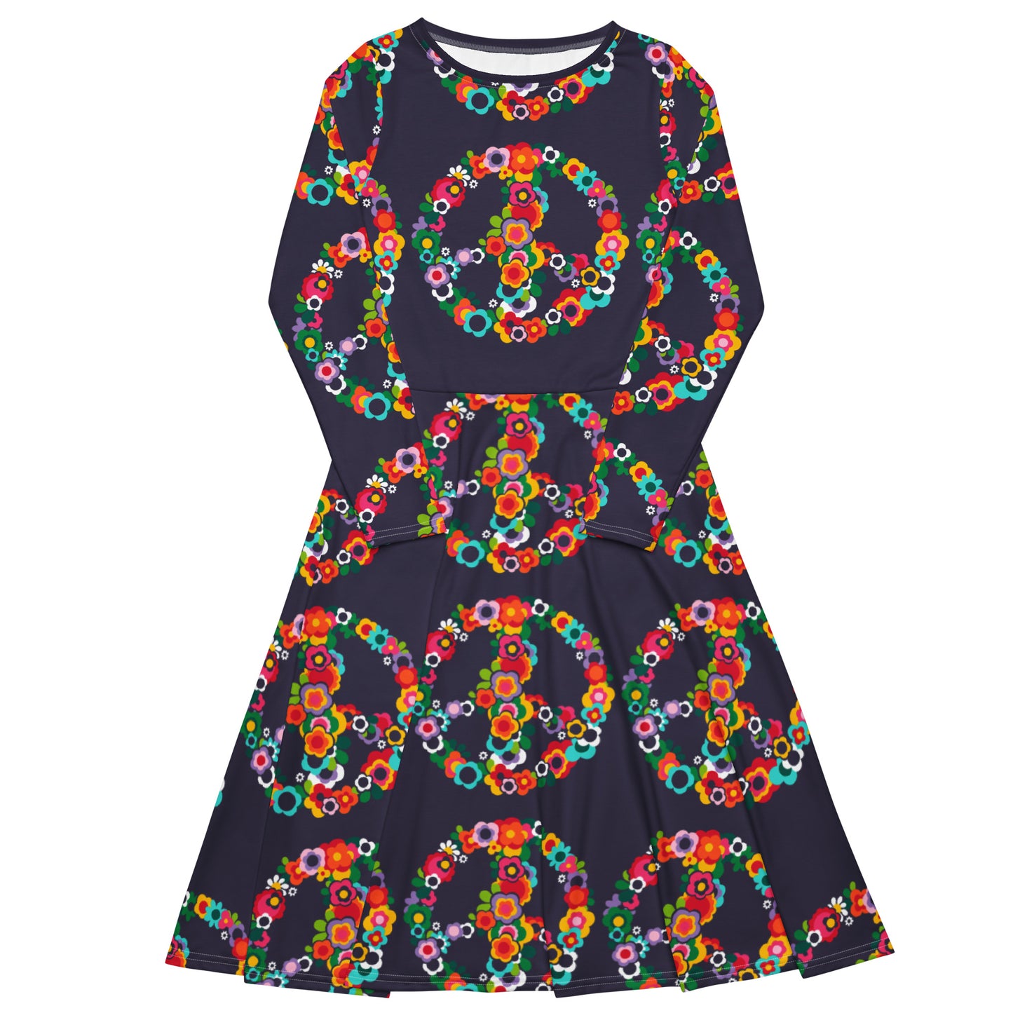 PEACE BLOSSOMS - Midi Dress With Pockets | SHALMIAK