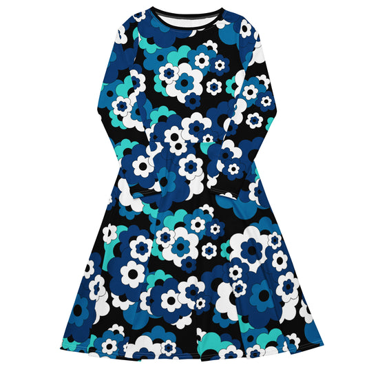 ERICA blue - Midi Dress With Pockets | SHALMIAK