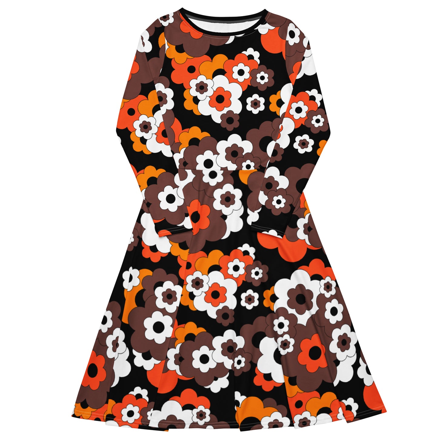 ERICA orange brown - Midi Dress With Pockets | SHALMIAK