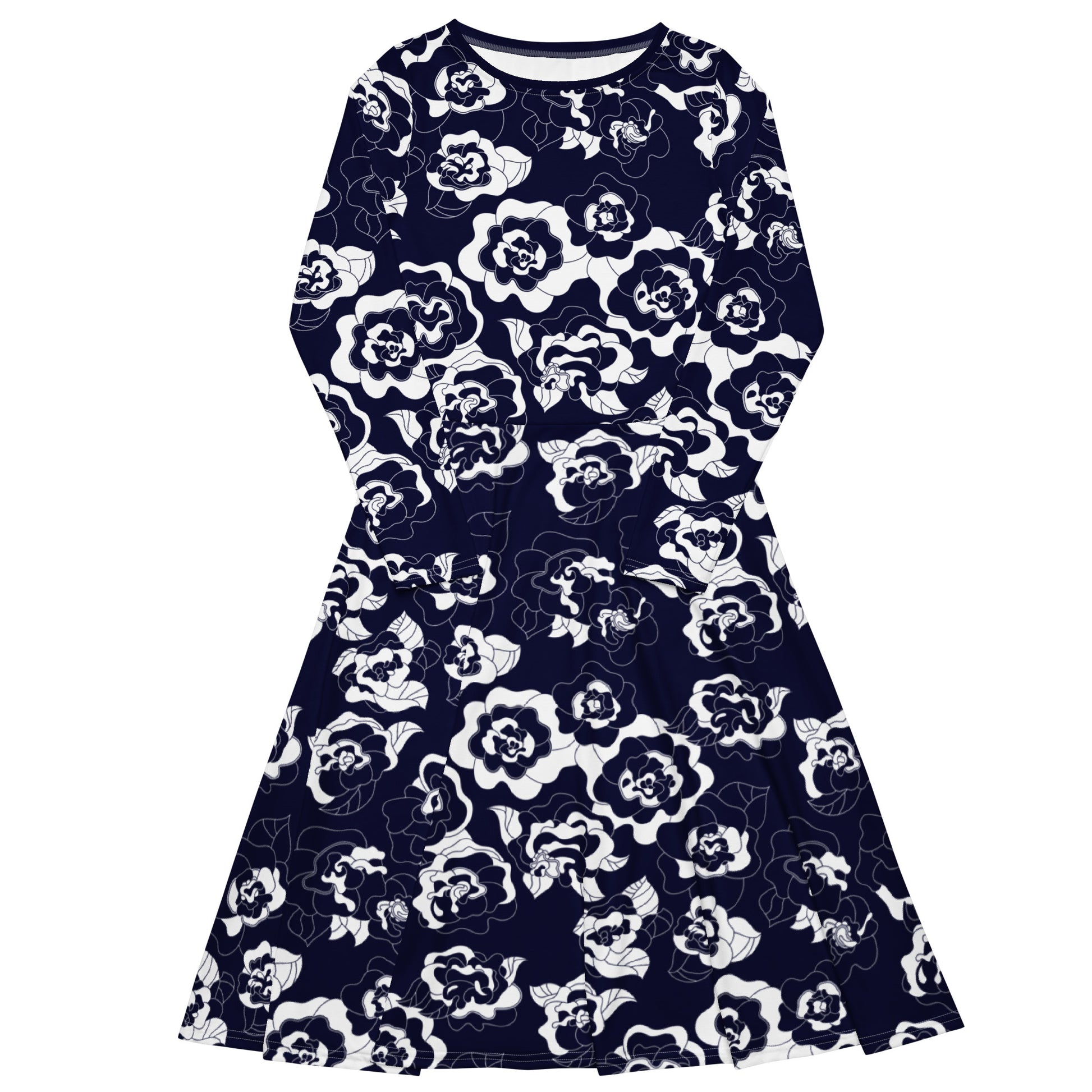 SERENITY navy - Midi Dress With Pockets | SHALMIAK