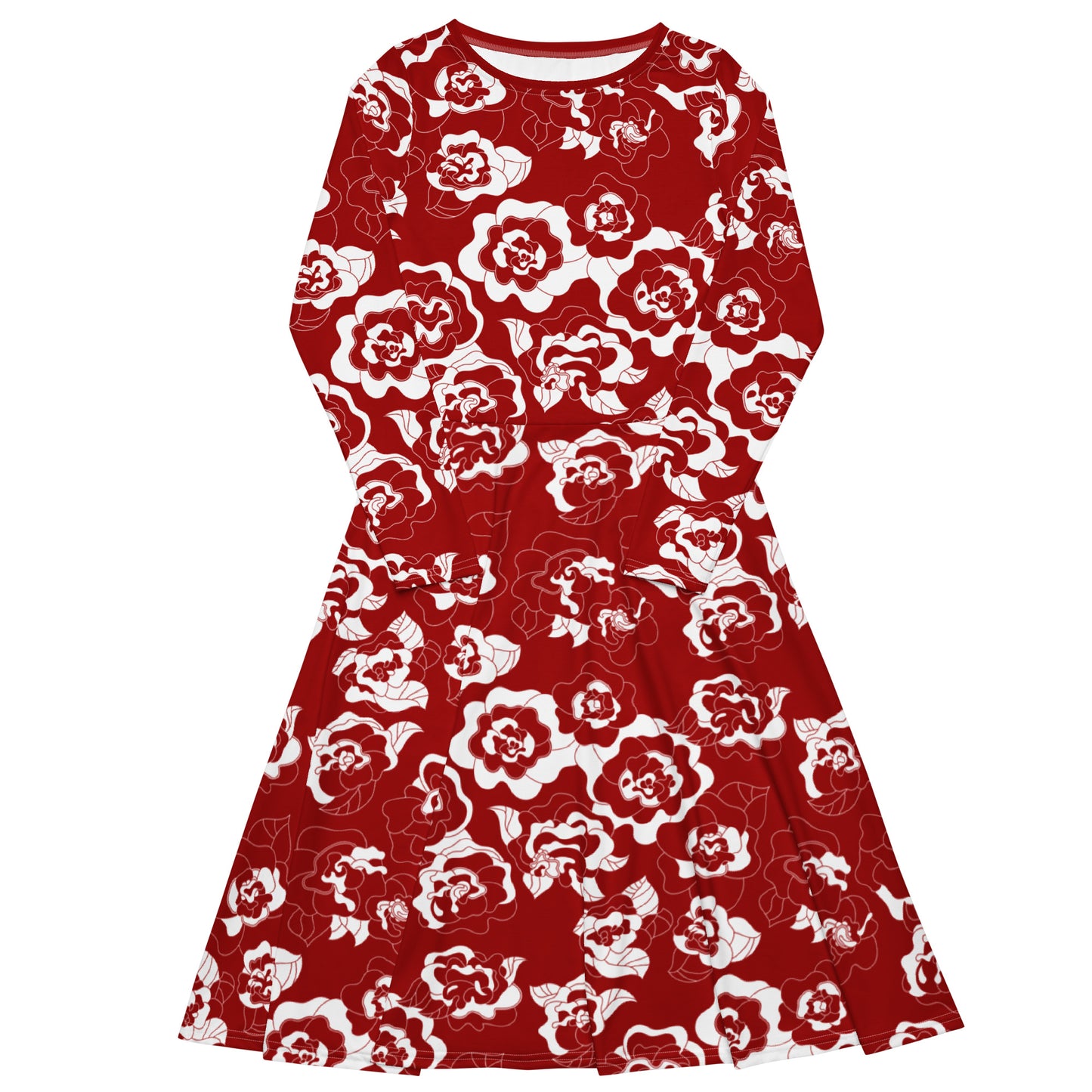 SERENITY scarlet - Midi Dress With Pockets | SHALMIAK