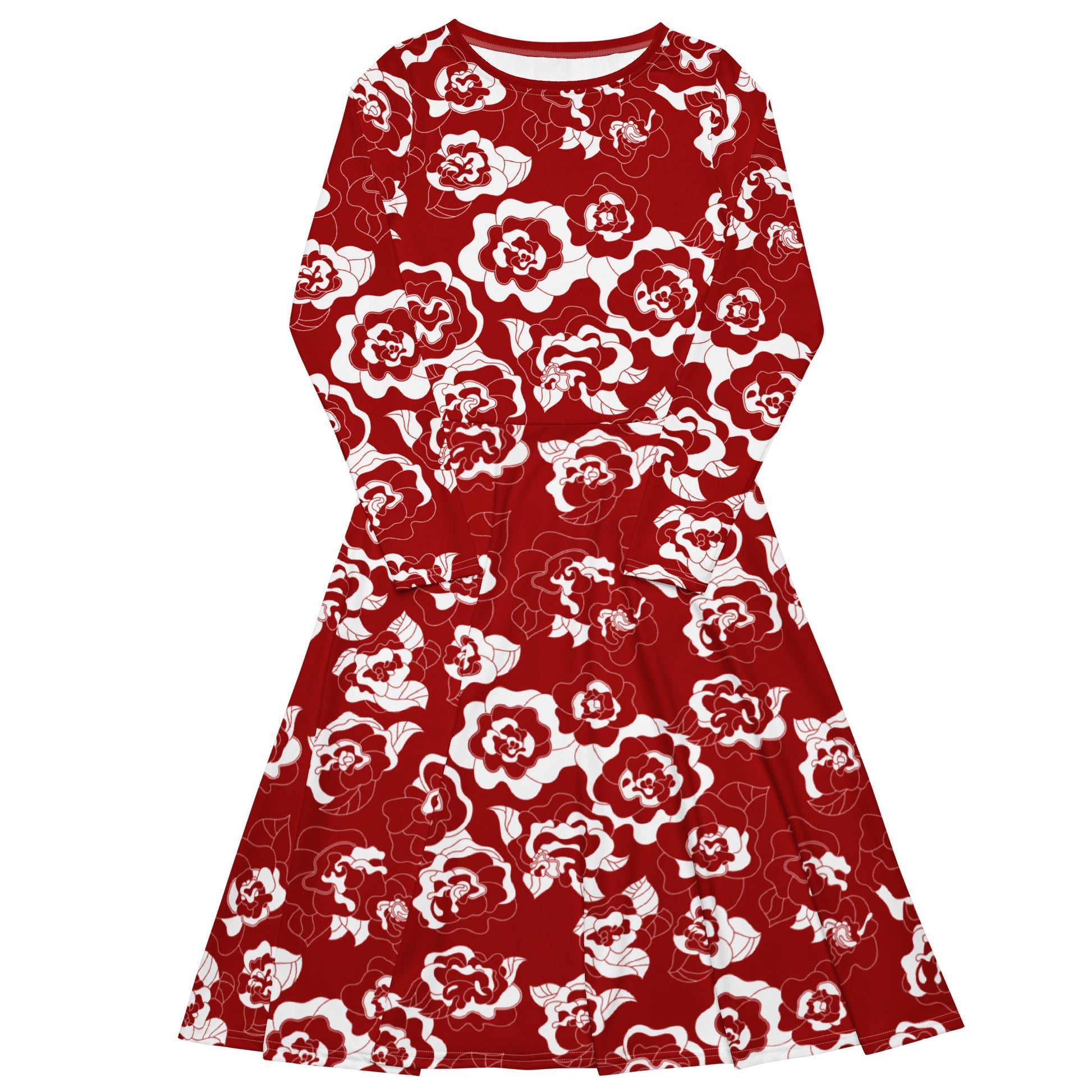 SERENITY scarlet - Midi Dress With Pockets | SHALMIAK
