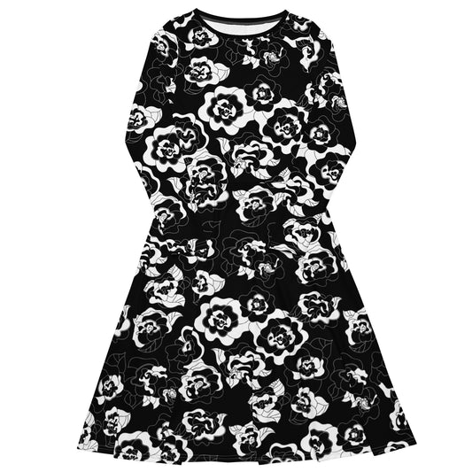 SERENITY bw - Midi Dress With Pockets | SHALMIAK