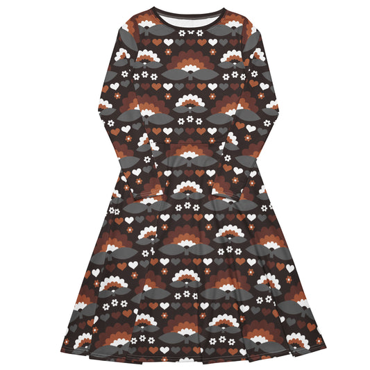 FALL IN LOVE mocca - Midi Dress With Pockets | SHALMIAK