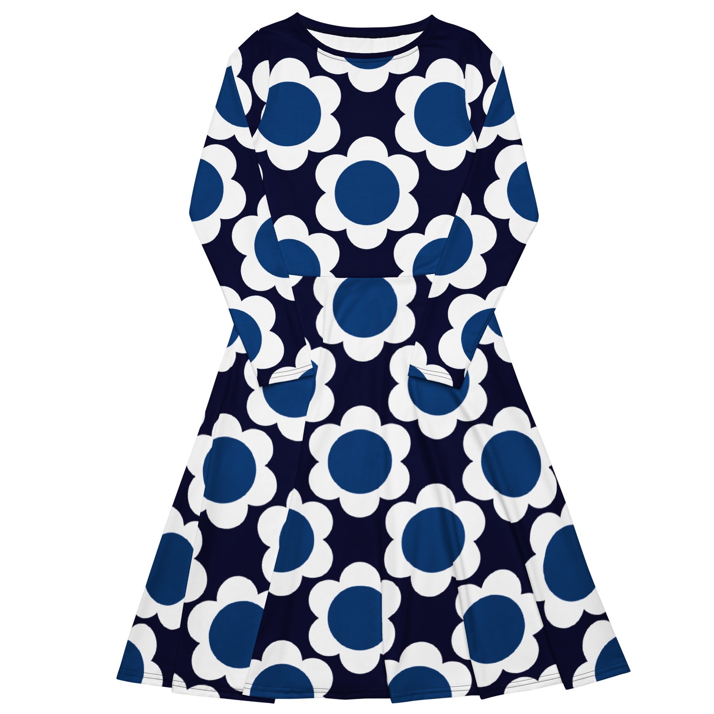 Midi dress - ELLIE blue white - Classic floral print 6XL