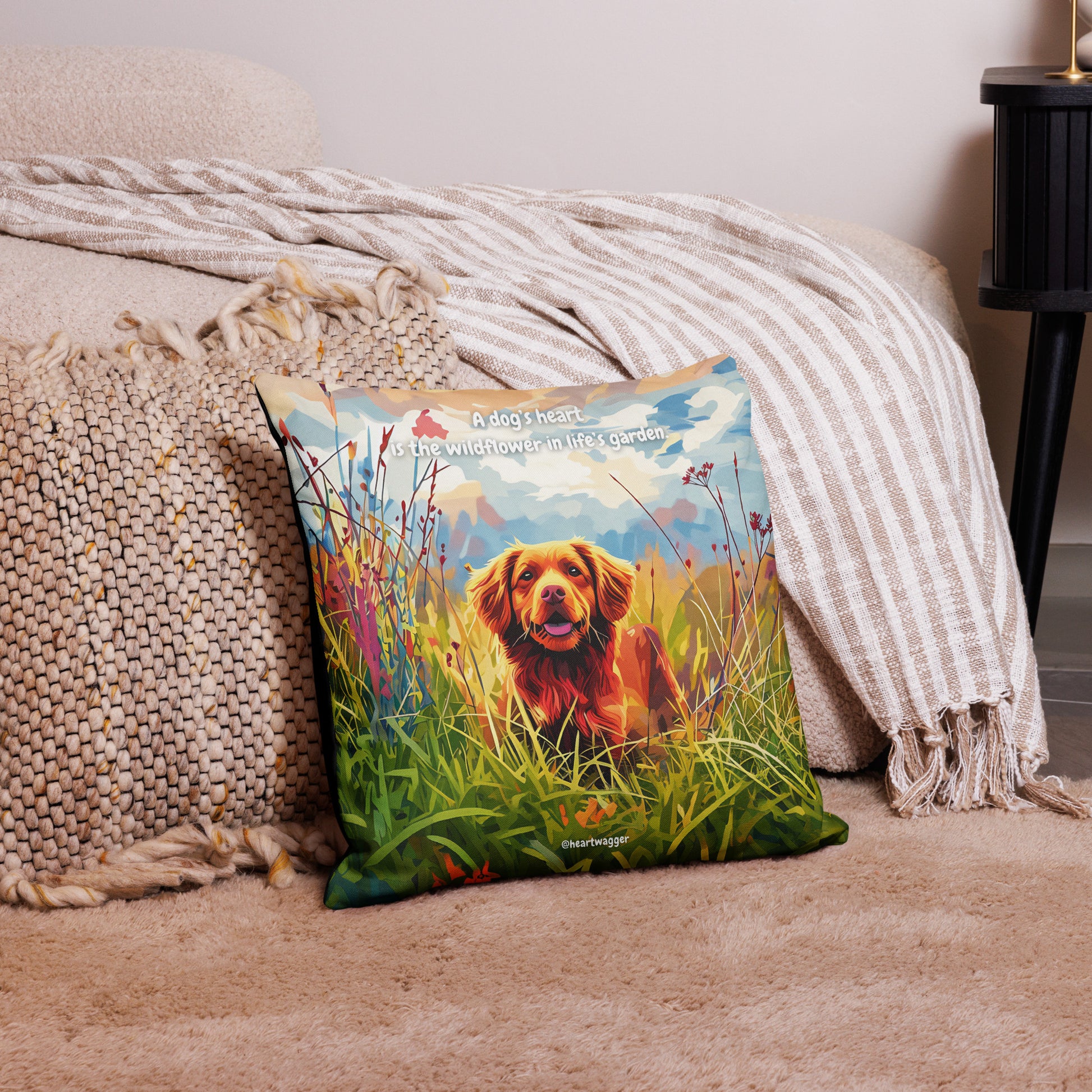 Pillow Case - A dog’s heart is the wildflower in life’s garden. | SHALMIAK