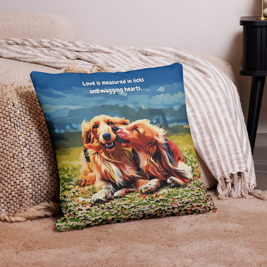 Pillow Case - Love is measured in licks and wagging hearts | SHALMIAK