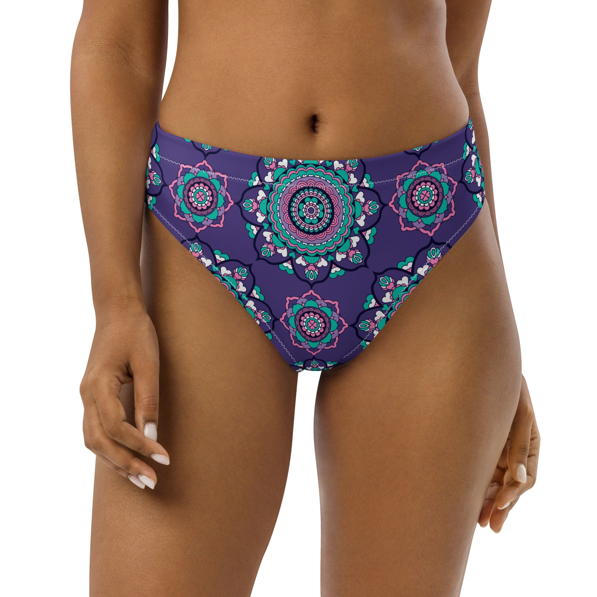 Bikini bottom - FOREVERMORE summer violet - Romantic flower and heart print 3XL