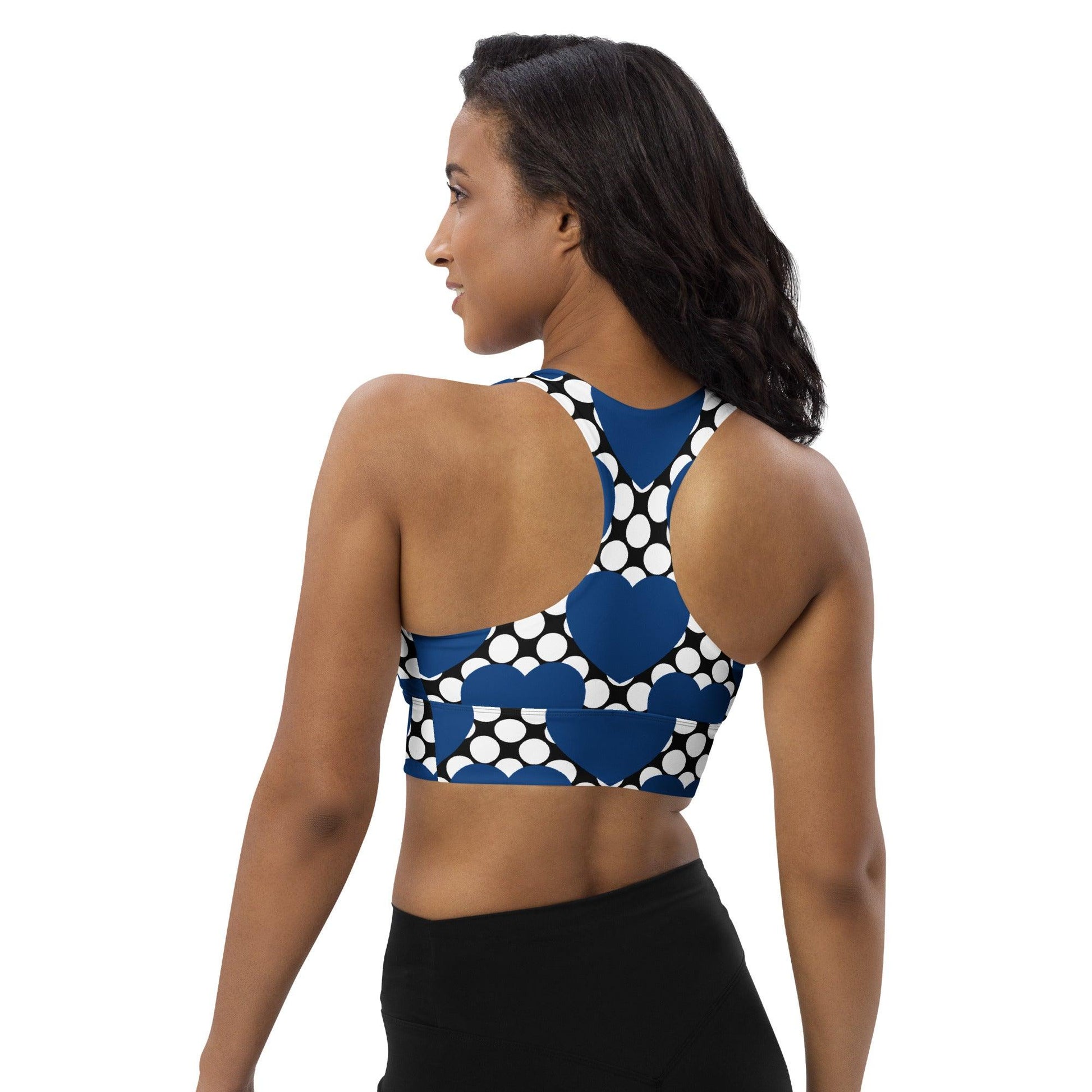 Sports Bra - ELLIE LOVE DOT blue black | SHALMIAK