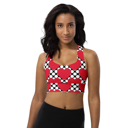 Sports Bra - ELLIE LOVE DOT red black | SHALMIAK