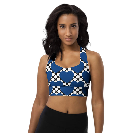 Sports Bra - ELLIE LOVE DOT blue black | SHALMIAK