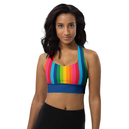 Sports Bra - RAINBOW STRIPE vertical | SHALMIAK