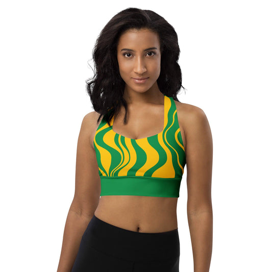 Sports Bra - WAVY yellow green | SHALMIAK