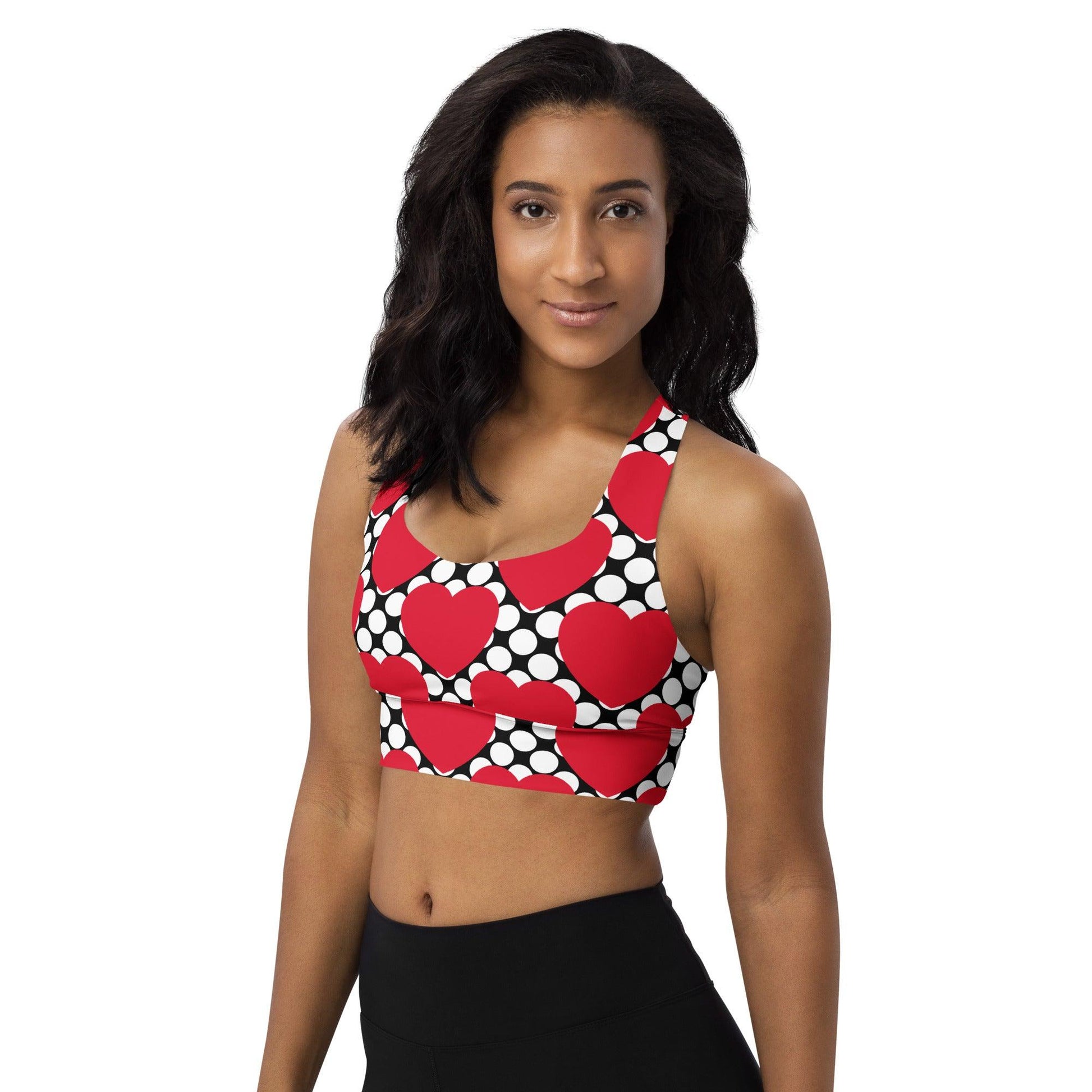 Sports Bra - ELLIE LOVE DOT red black | SHALMIAK