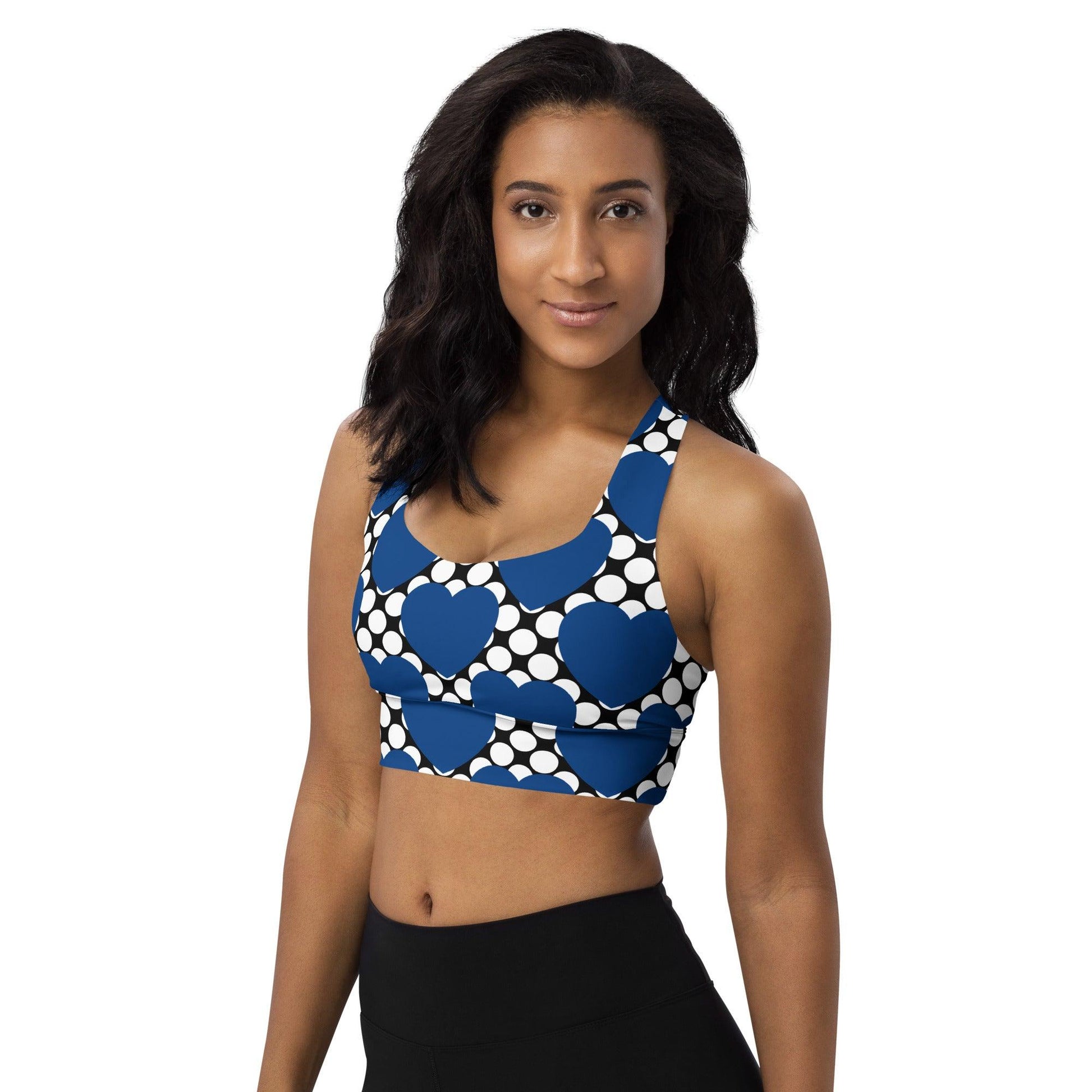 Sports Bra - ELLIE LOVE DOT blue black | SHALMIAK