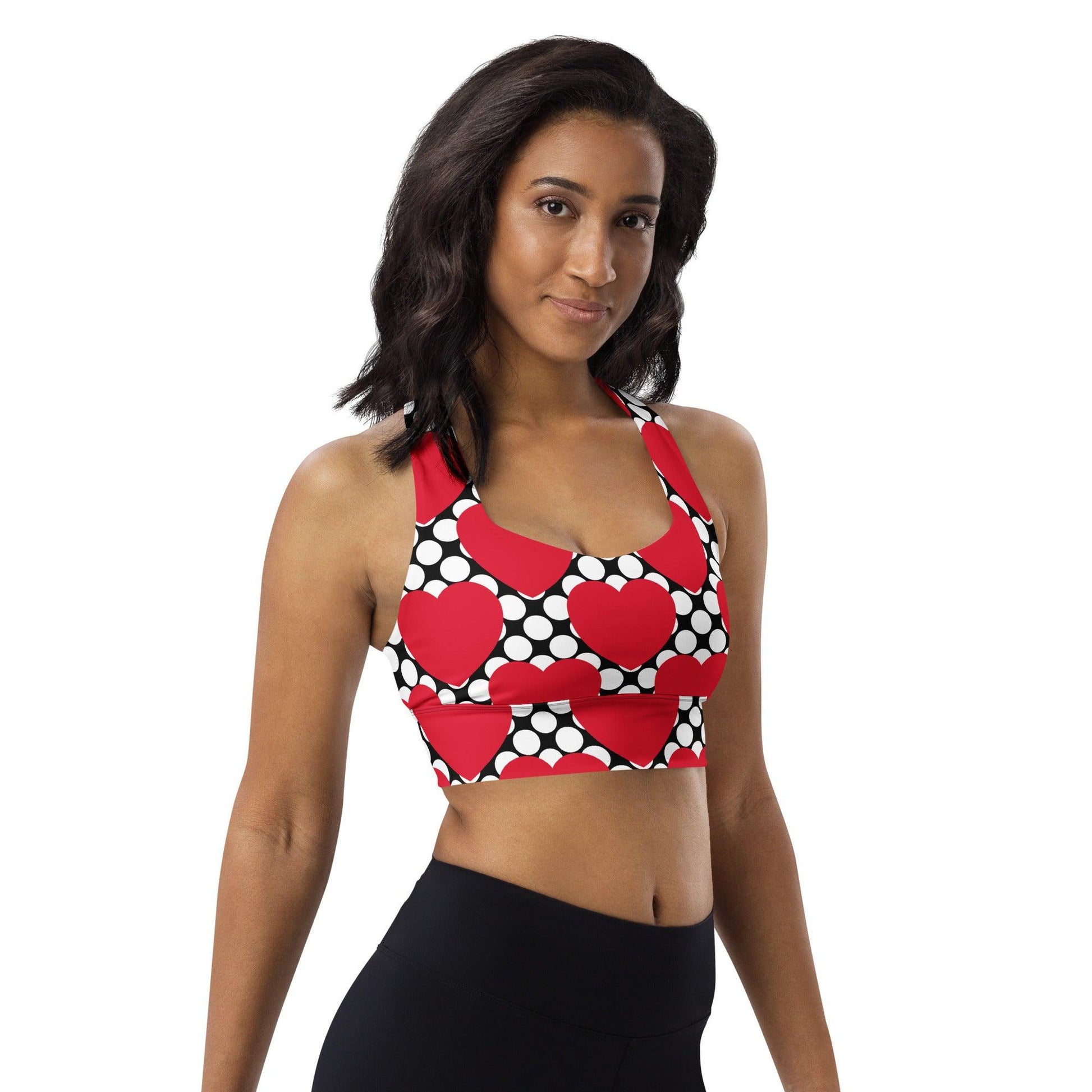 Sports Bra - ELLIE LOVE DOT red black | SHALMIAK