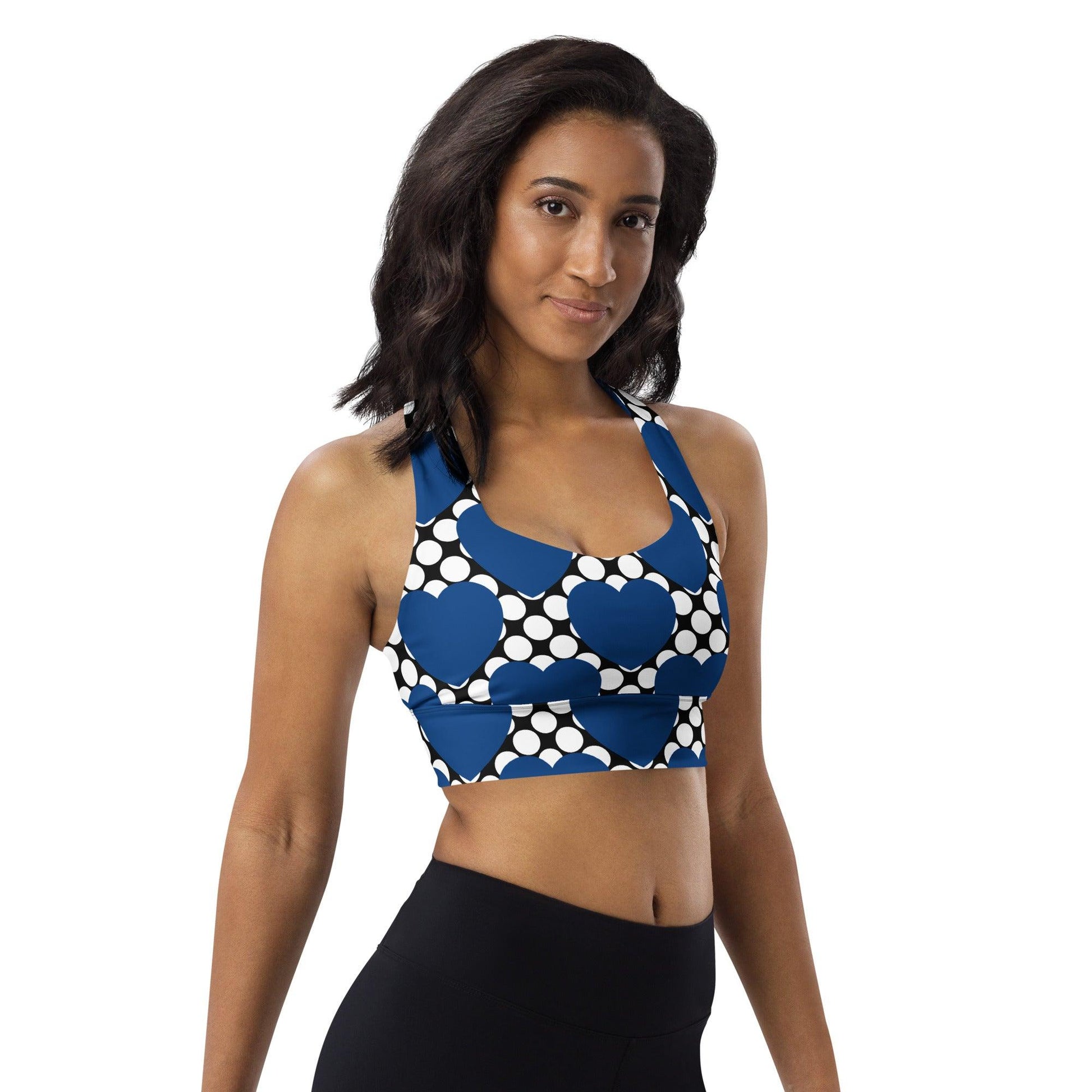 Sports Bra - ELLIE LOVE DOT blue black | SHALMIAK