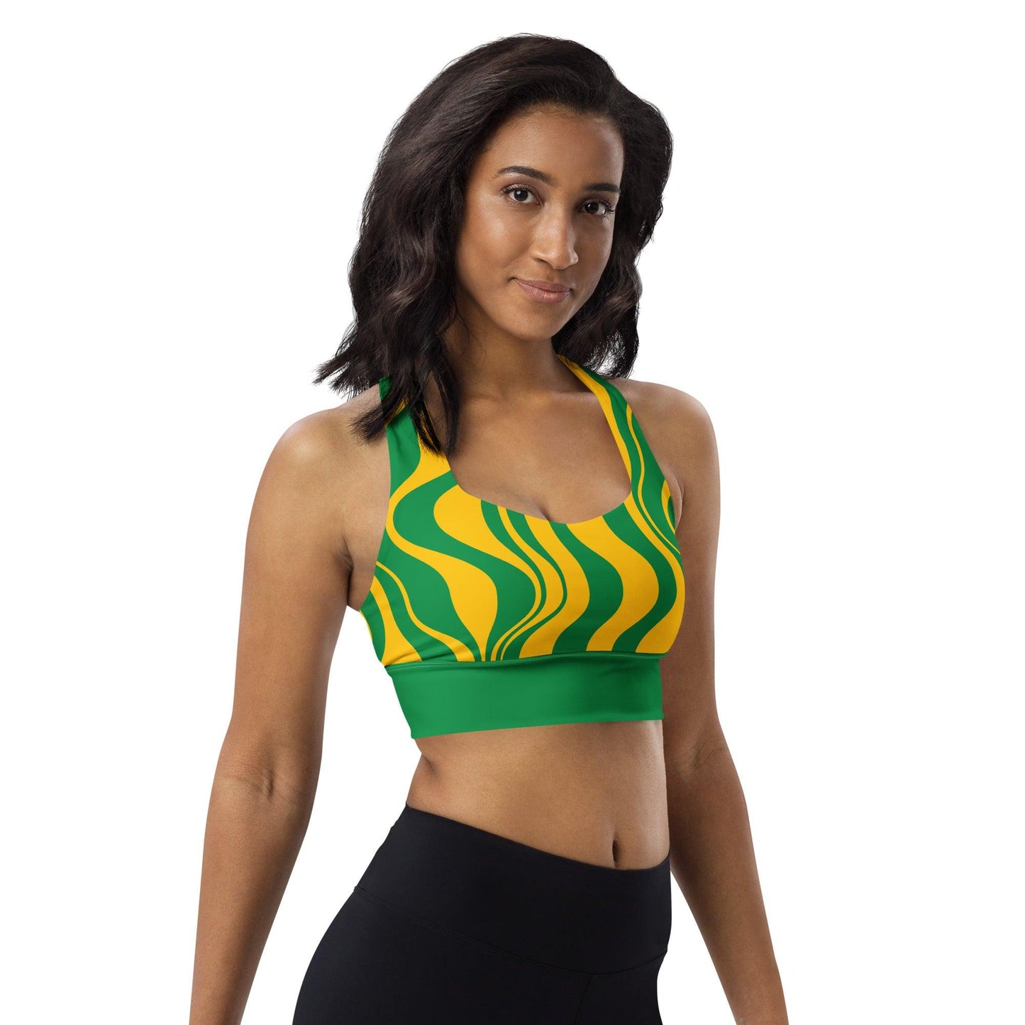 Sports Bra - WAVY yellow green | SHALMIAK