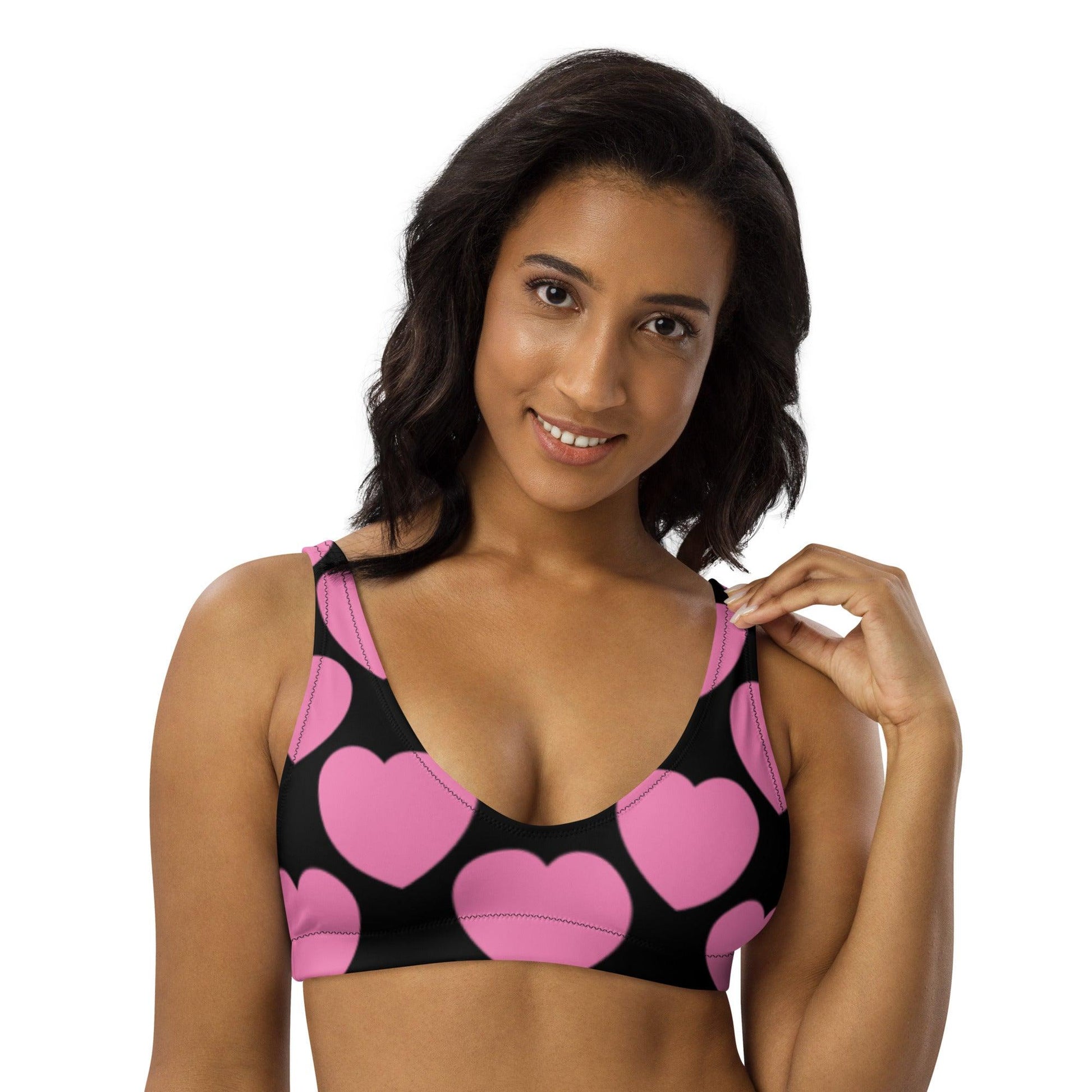Bikini Top - ELLIE LOVE pink black | SHALMIAK