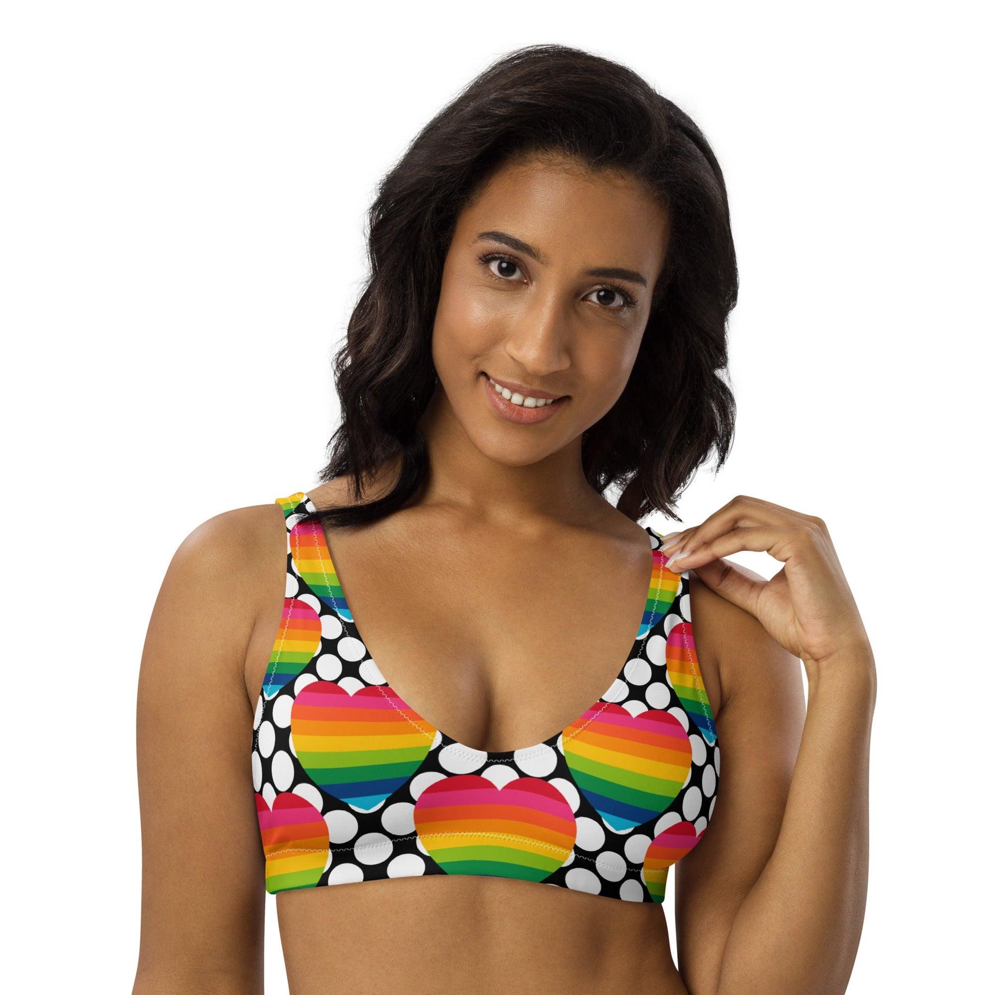 Bikini Top - ELLIE LOVE DOT rainbow | SHALMIAK