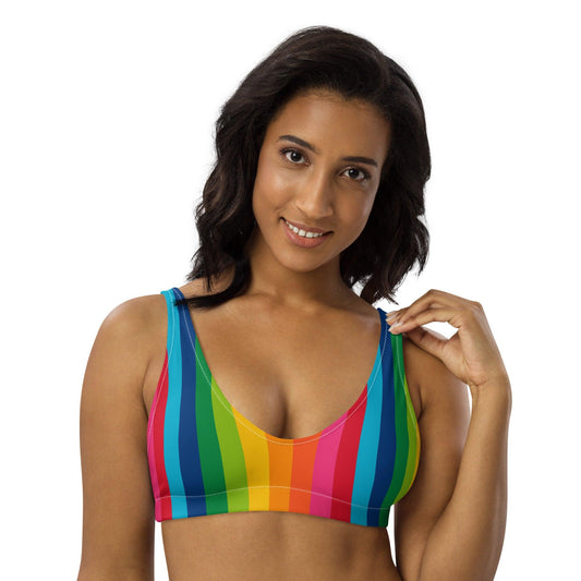 Bikini Top - RAINBOW STRIPE vertical | SHALMIAK