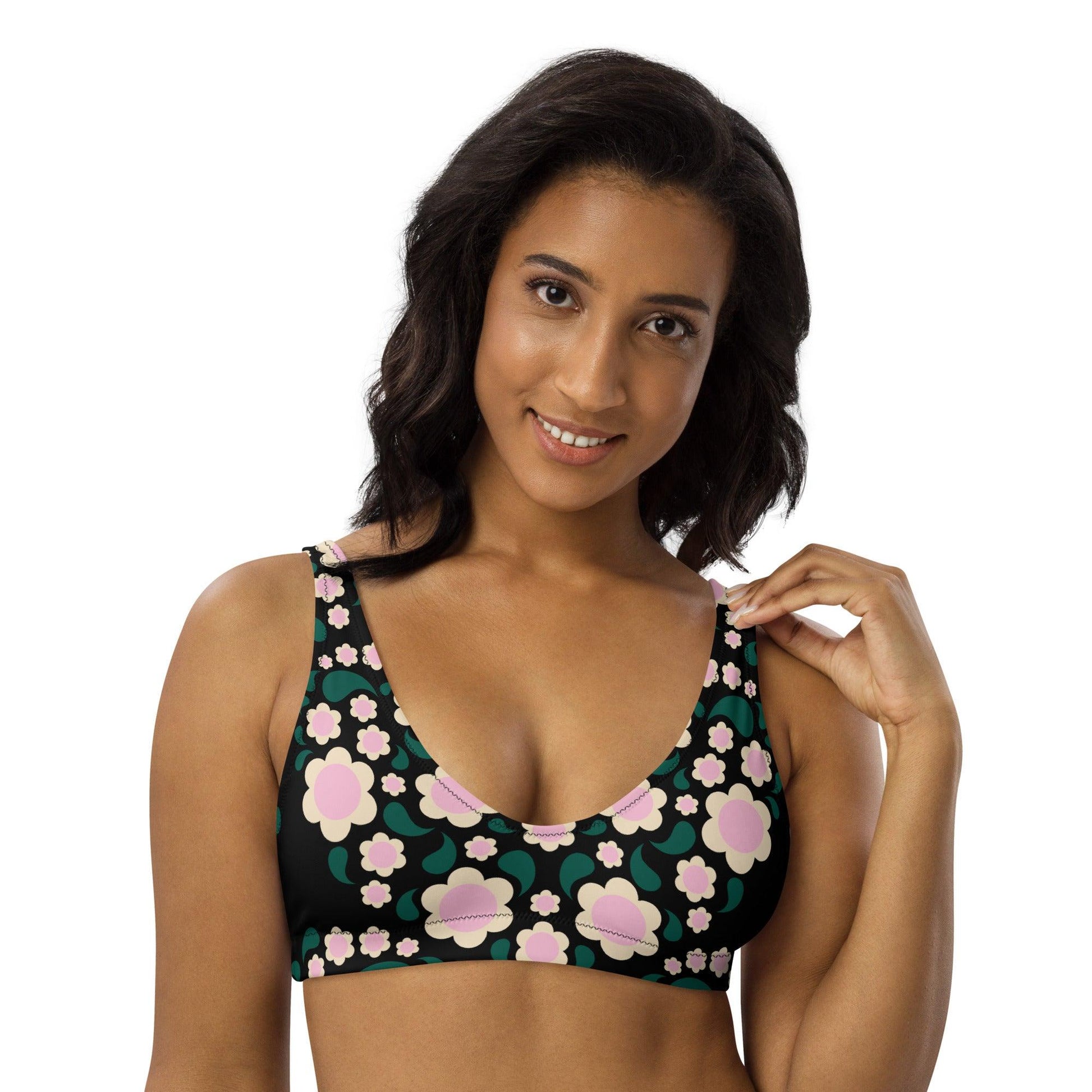 Bikini Top - HEARTBEAT pink black | SHALMIAK