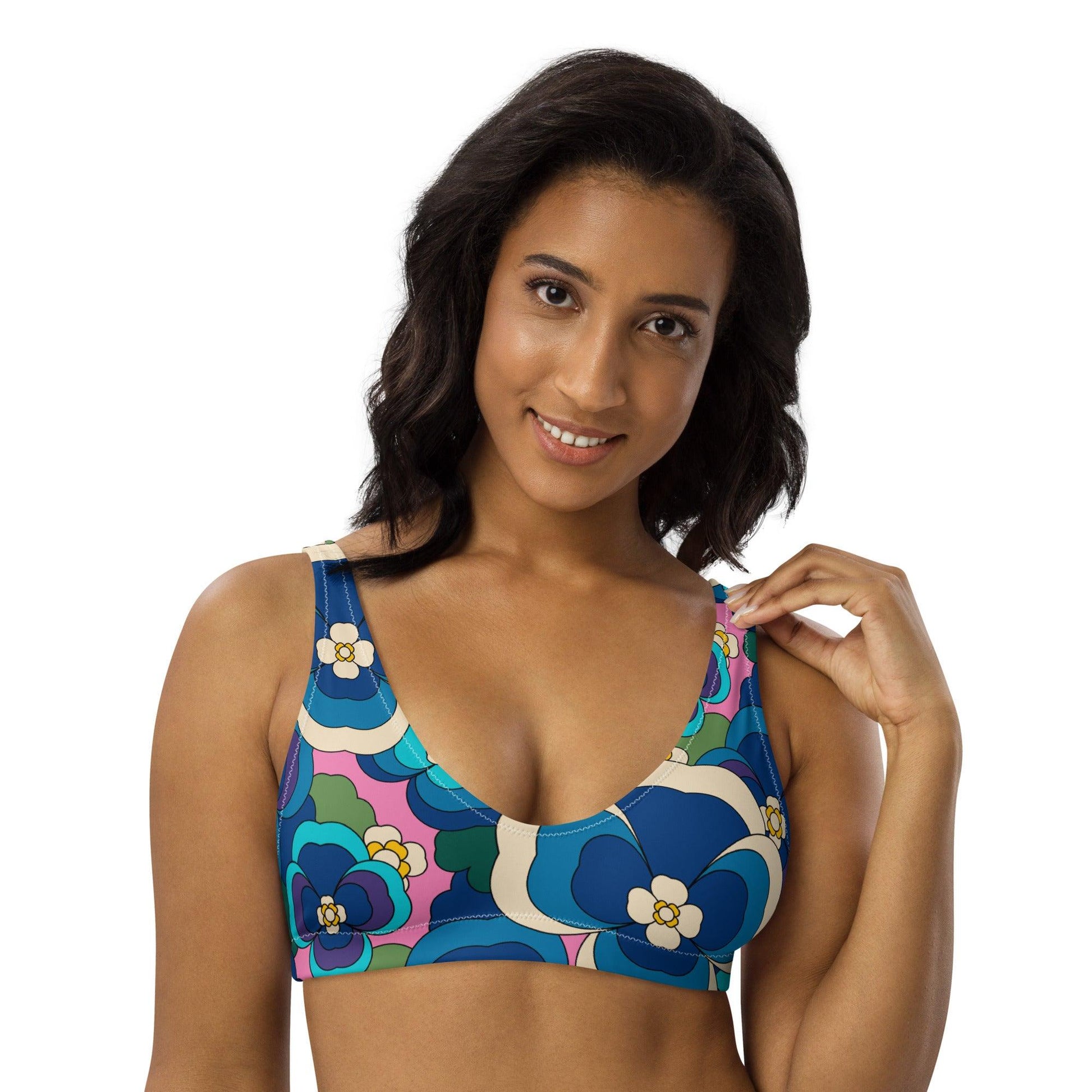 Bikini Top - PANSY FANTASY blue | SHALMIAK