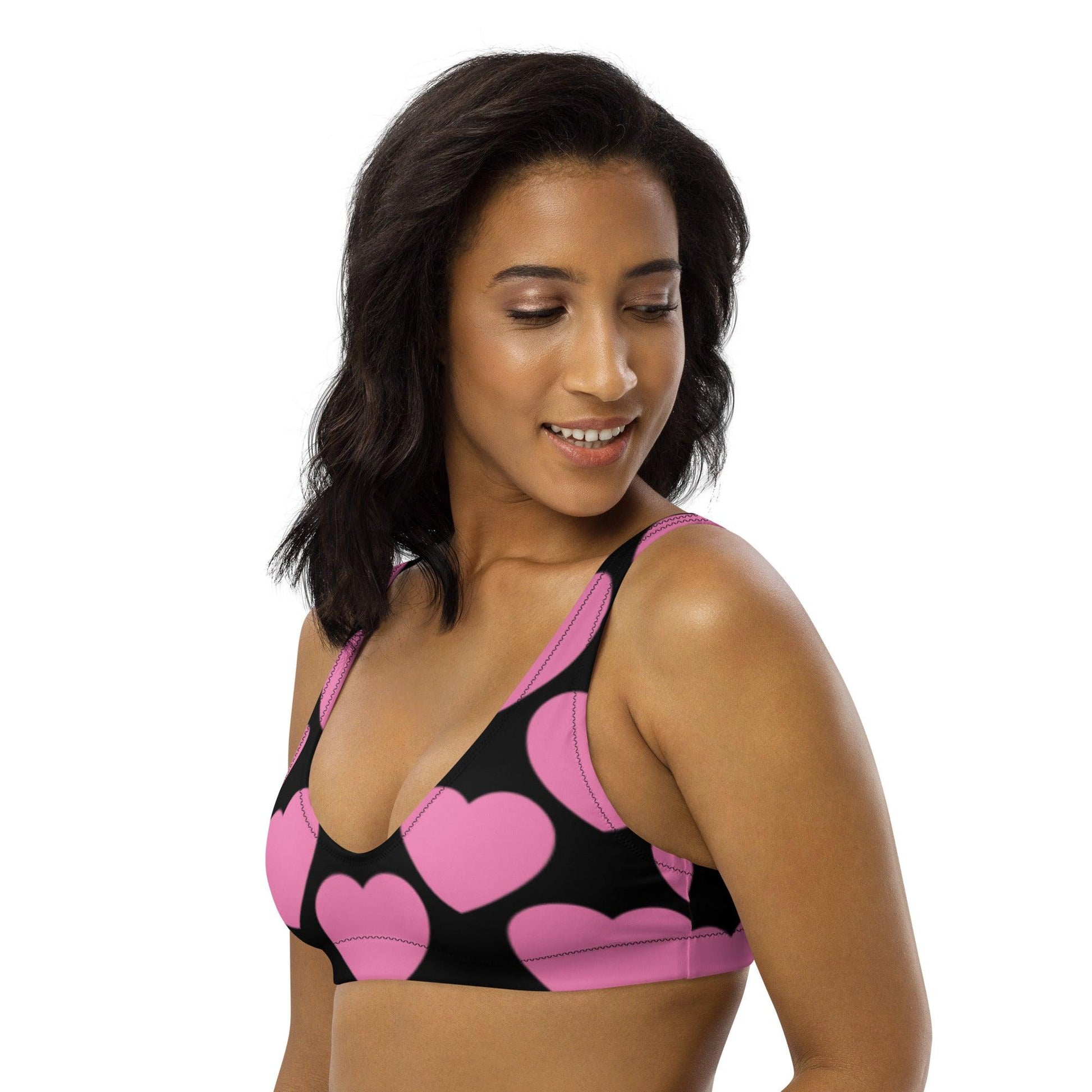 Bikini Top - ELLIE LOVE pink black | SHALMIAK