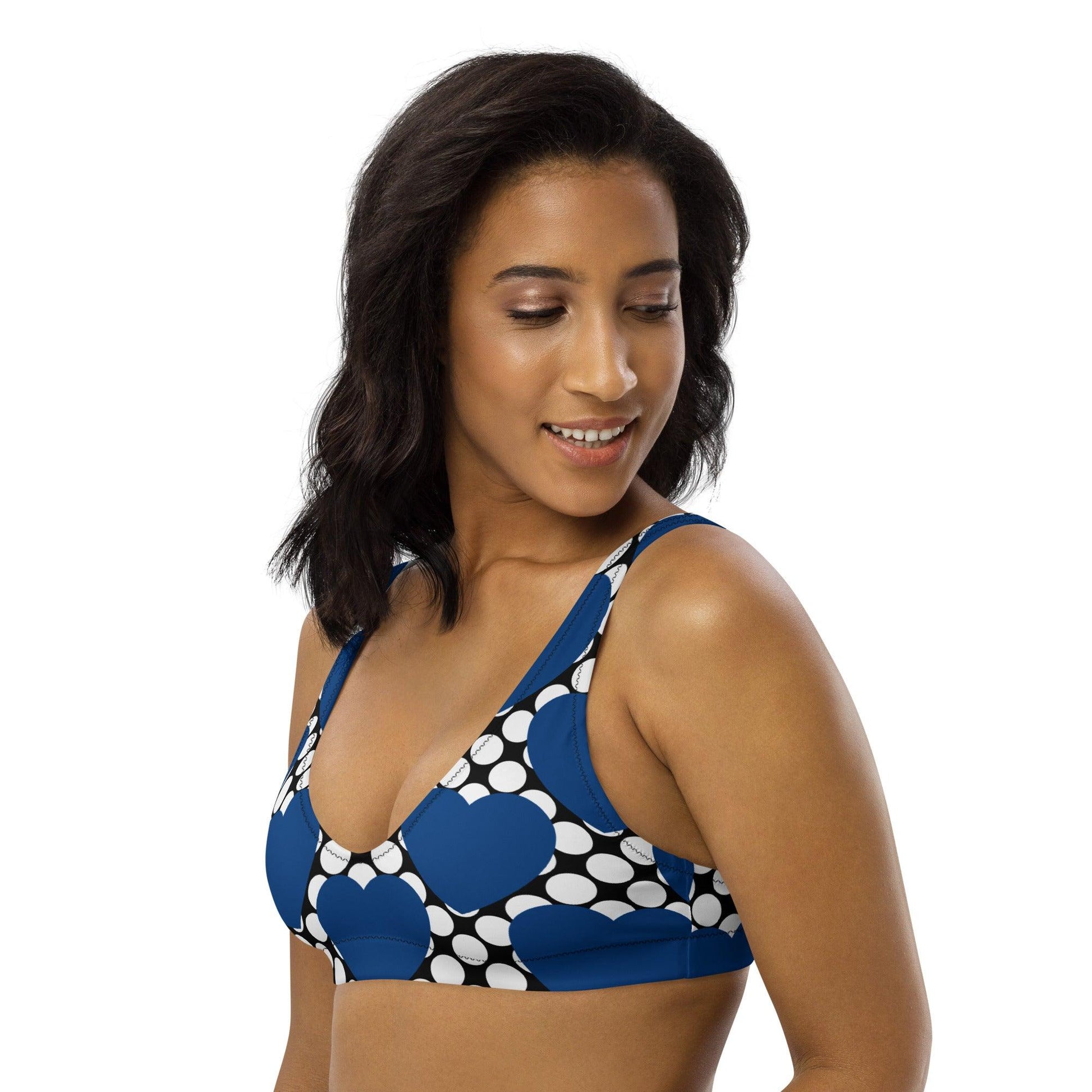 Bikini Top - ELLIE LOVE DOT blue black | SHALMIAK