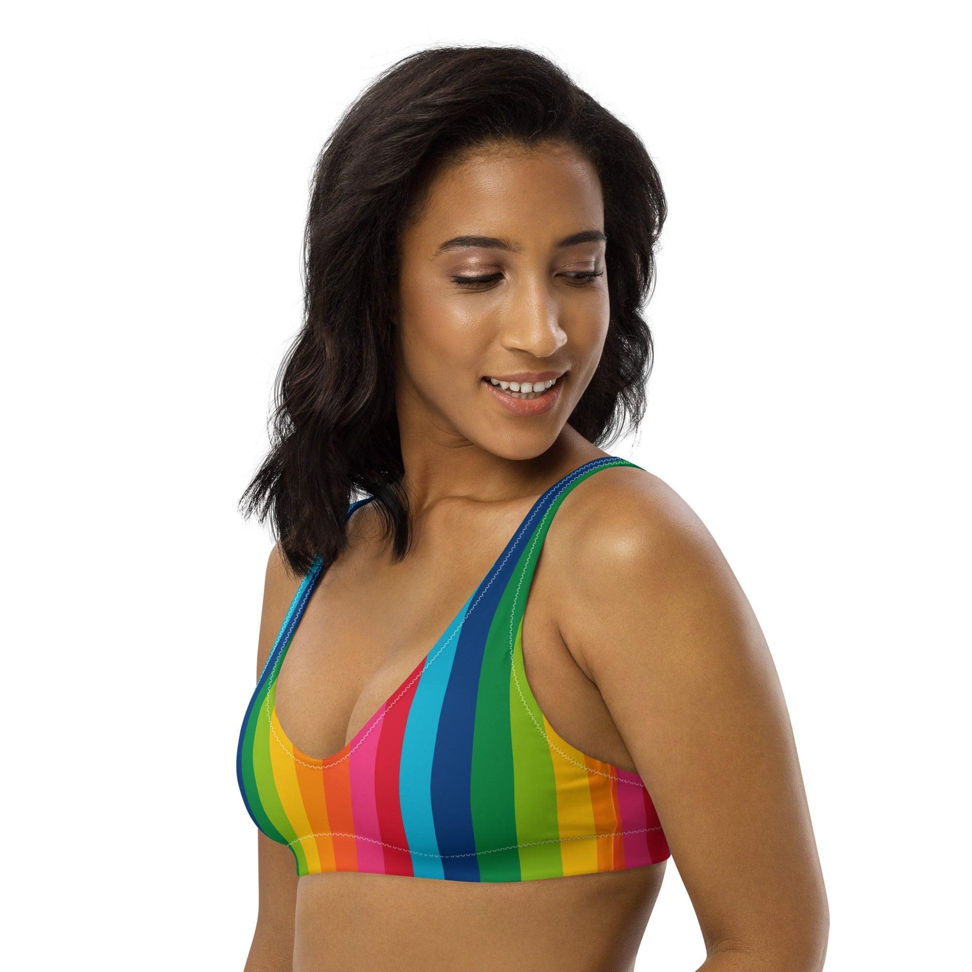 Bikini Top - RAINBOW STRIPE vertical | SHALMIAK