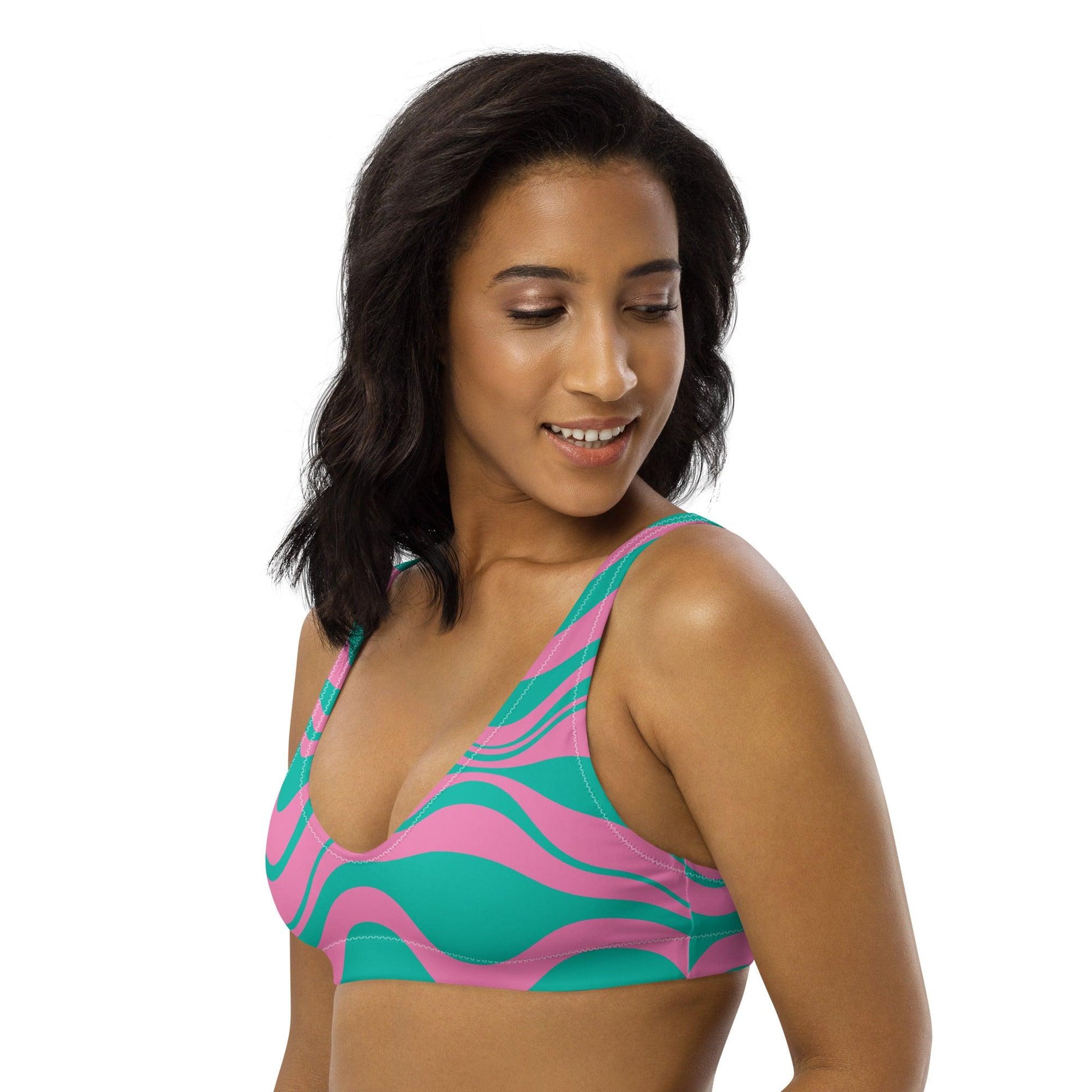 Bikini Top - WAVY pink mint | SHALMIAK