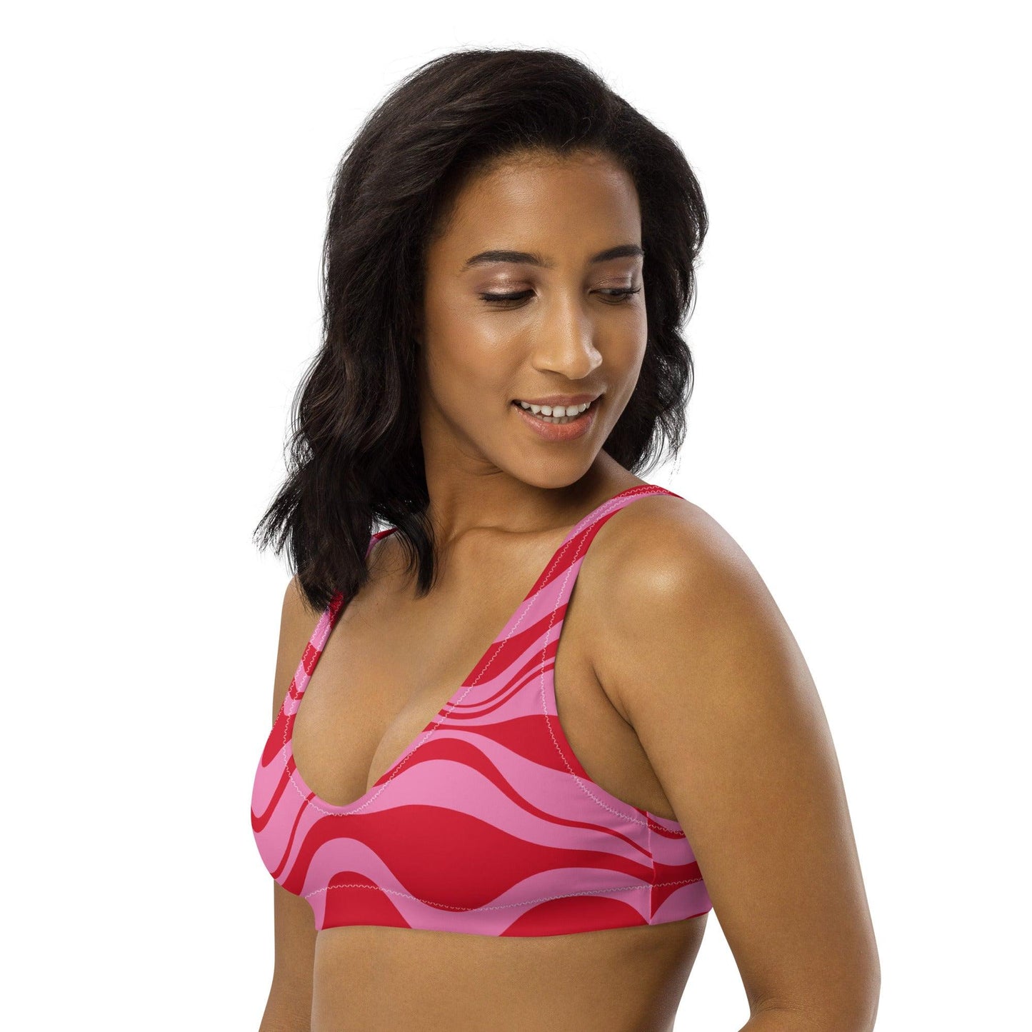 Bikini Top - WAVY red pink | SHALMIAK
