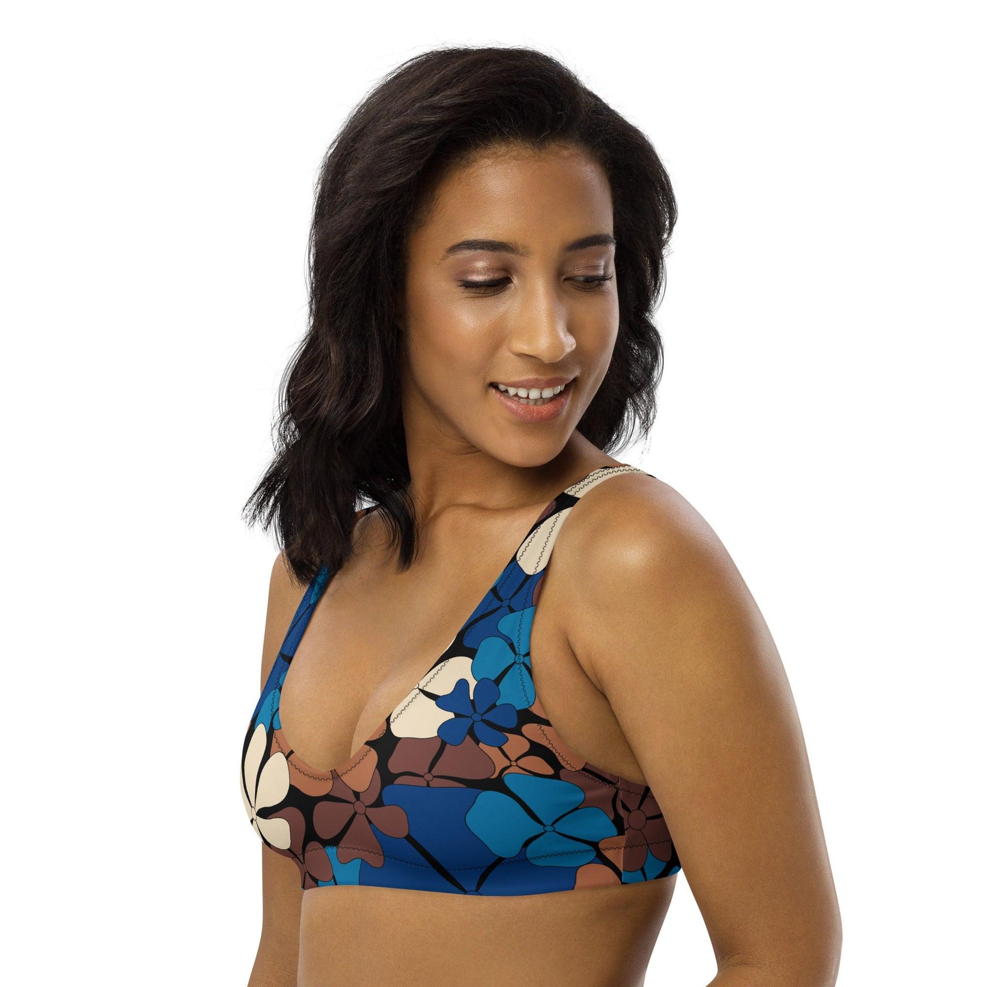 Bikini Top - ADELIE blue brown | SHALMIAK