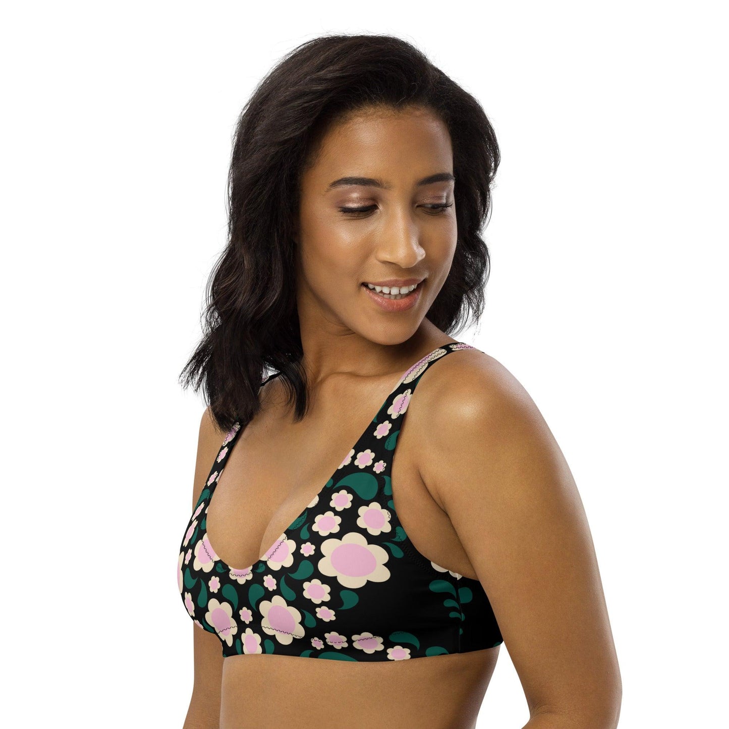 Bikini Top - HEARTBEAT pink black | SHALMIAK