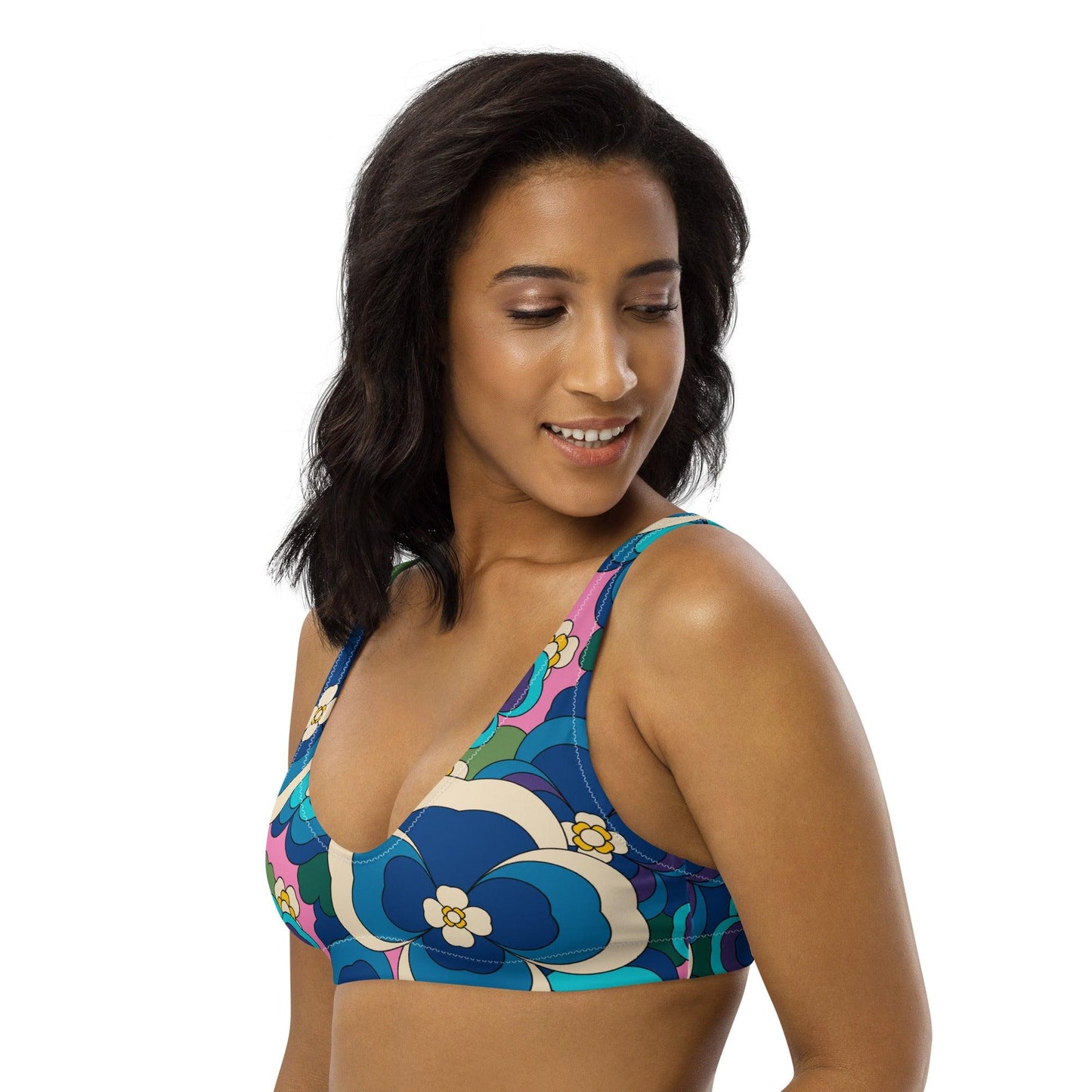 Bikini Top - PANSY FANTASY blue | SHALMIAK