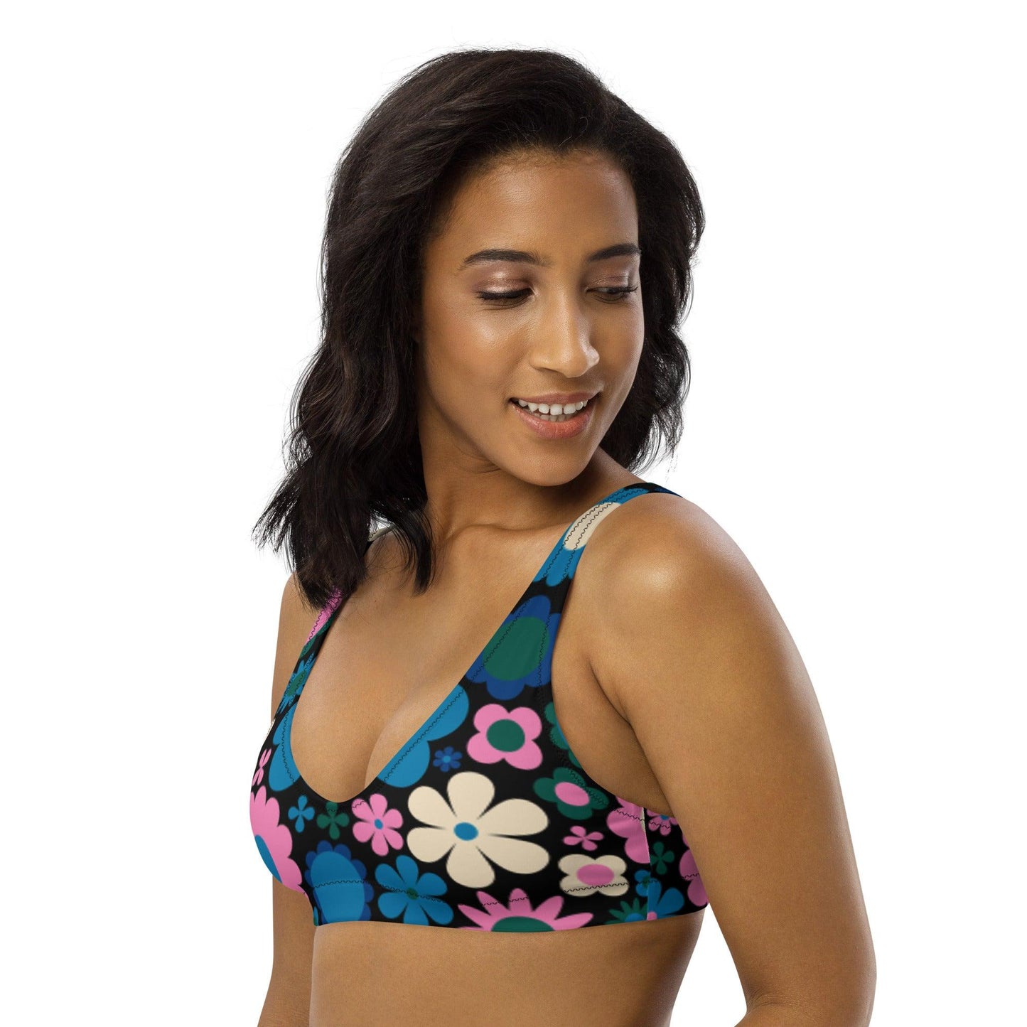 Bikini Top - BLOOMPOP blue pink | SHALMIAK