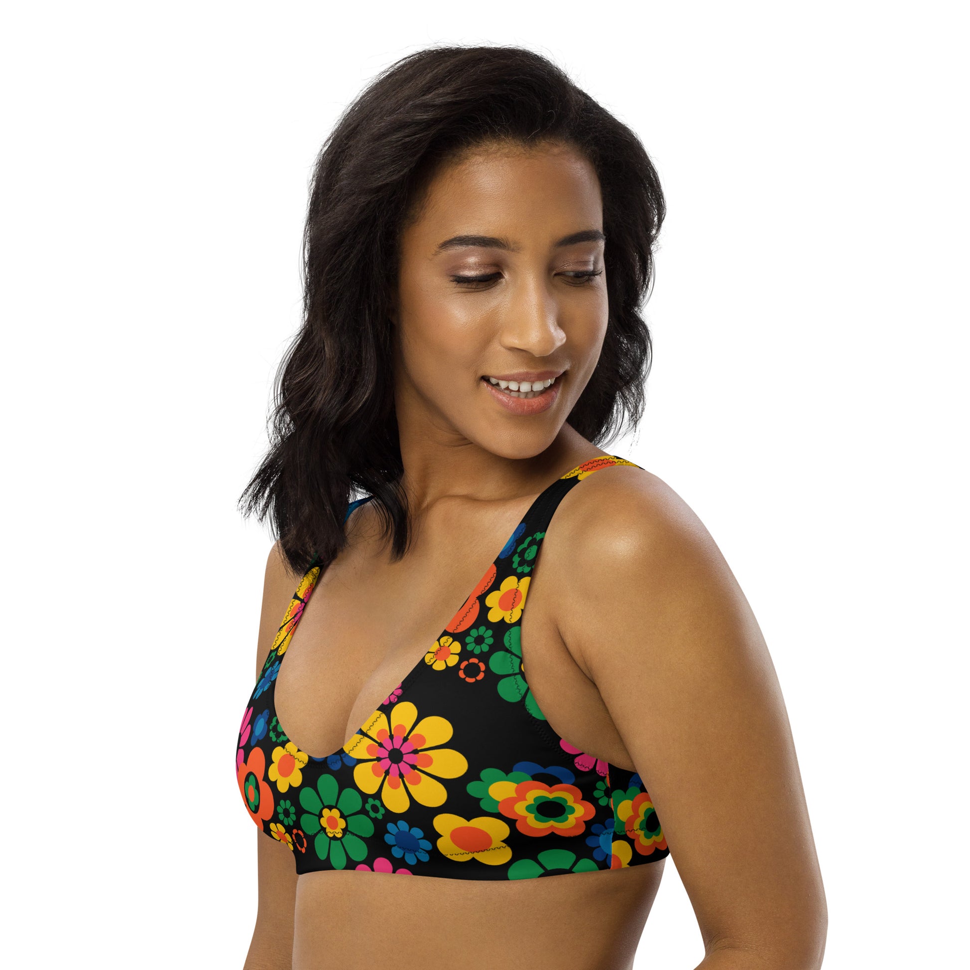 Bikini top - FLOW-POW joy - Funky flower power print