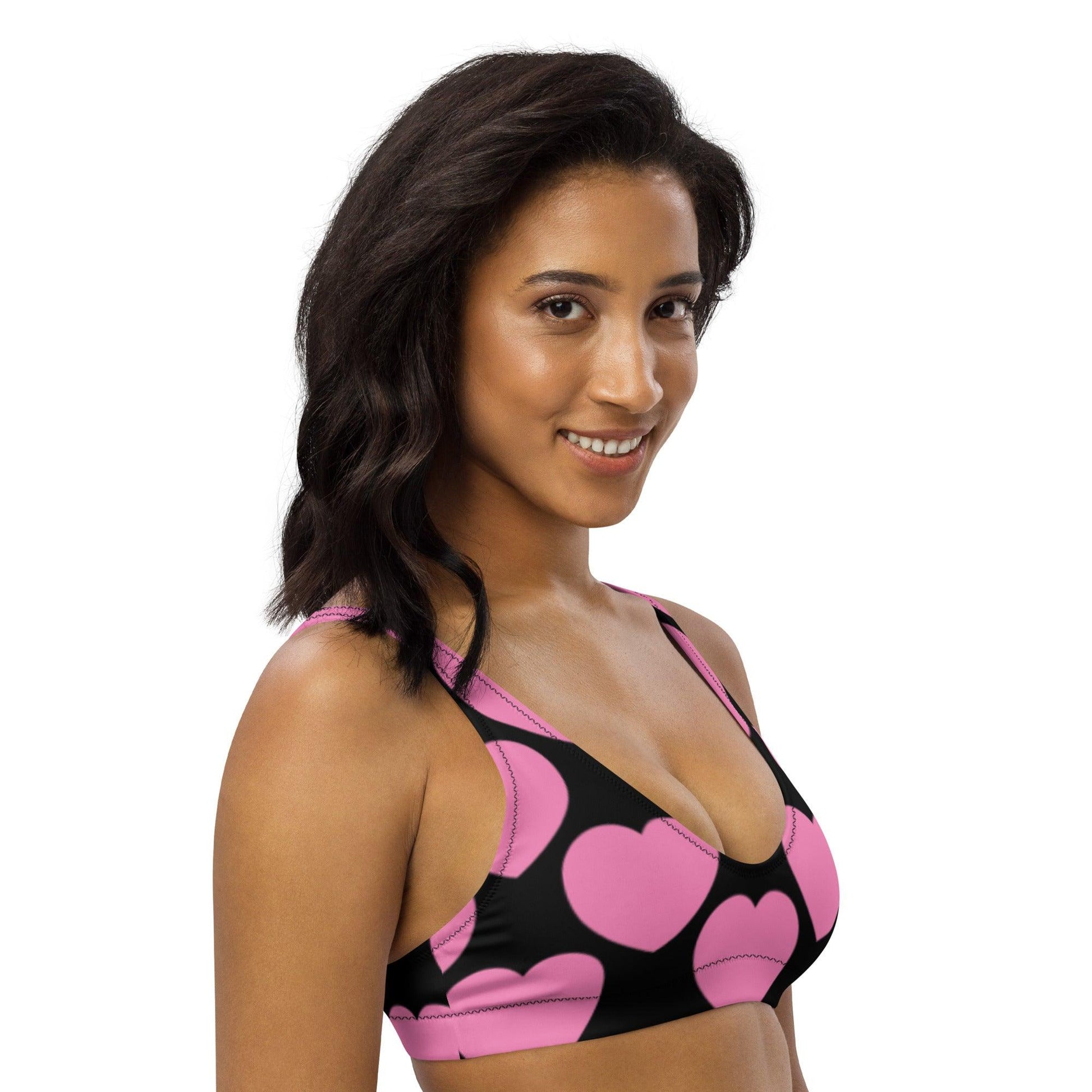 Bikini Top - ELLIE LOVE pink black | SHALMIAK