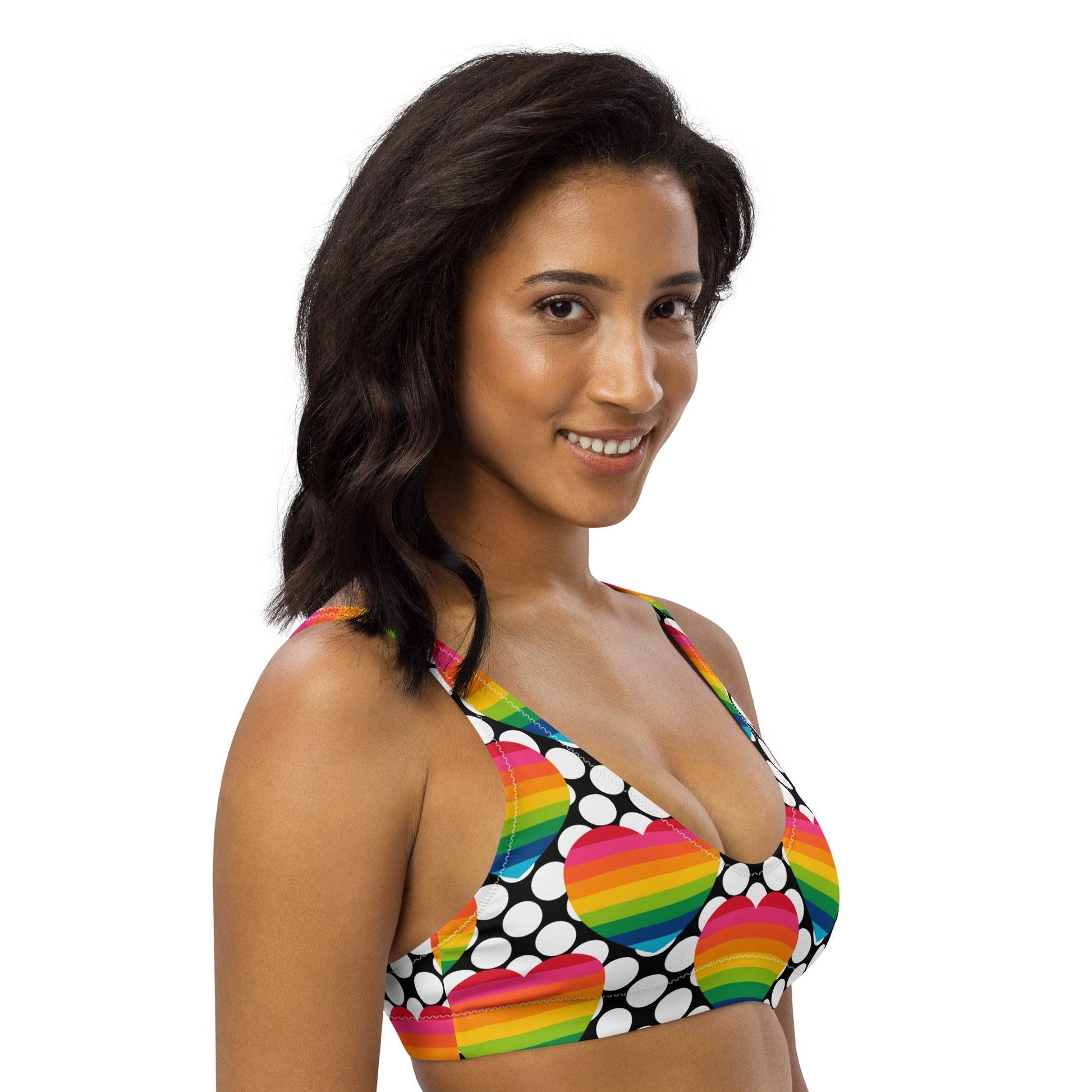 Bikini Top - ELLIE LOVE DOT rainbow | SHALMIAK