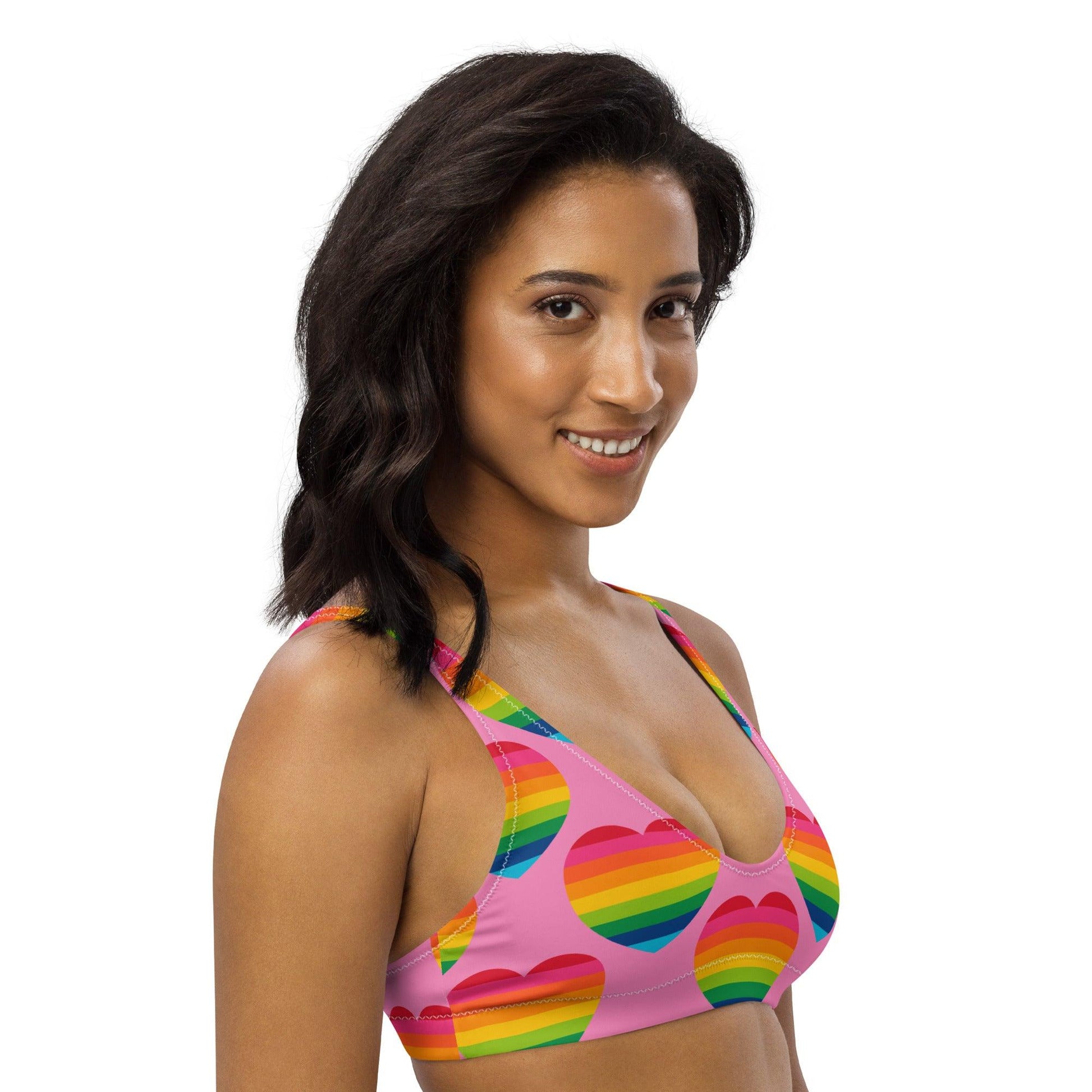 Bikini Top - ELLIE LOVE rainbow pink | SHALMIAK