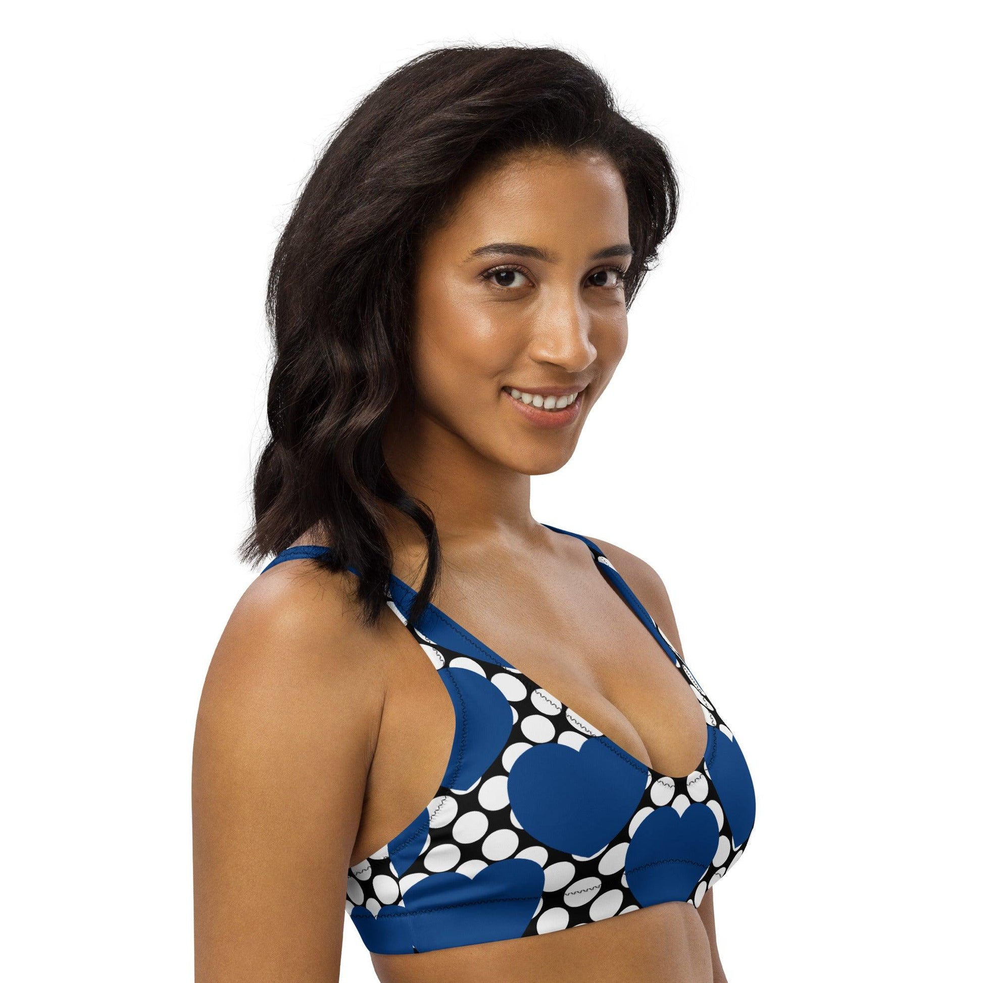 Bikini Top - ELLIE LOVE DOT blue black | SHALMIAK
