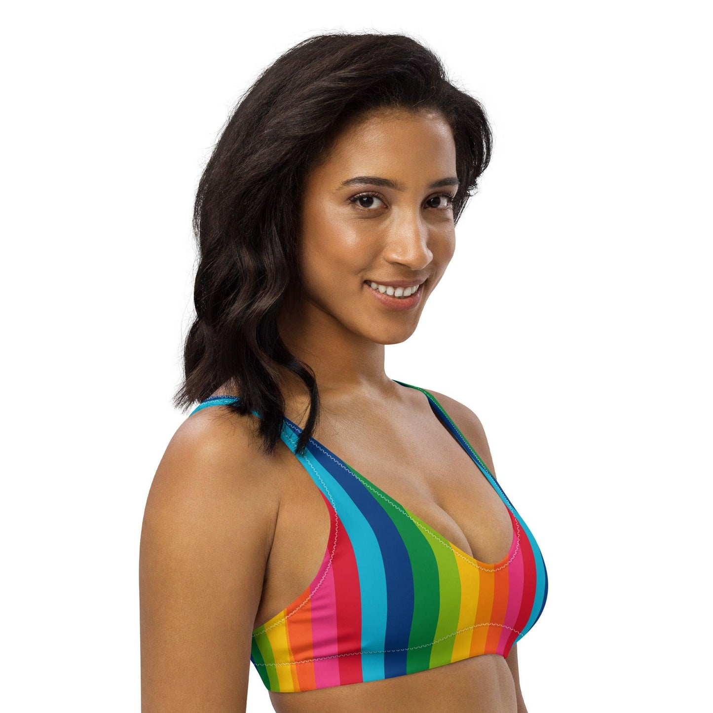 Bikini Top - RAINBOW STRIPE vertical | SHALMIAK