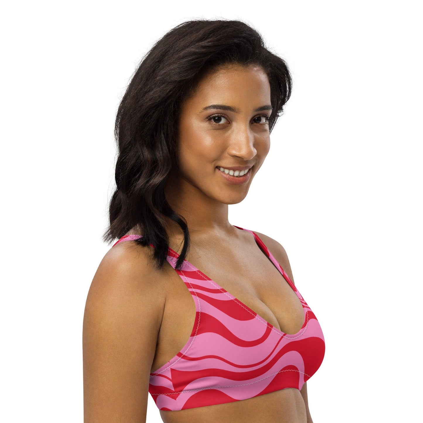 Bikini Top - WAVY red pink | SHALMIAK