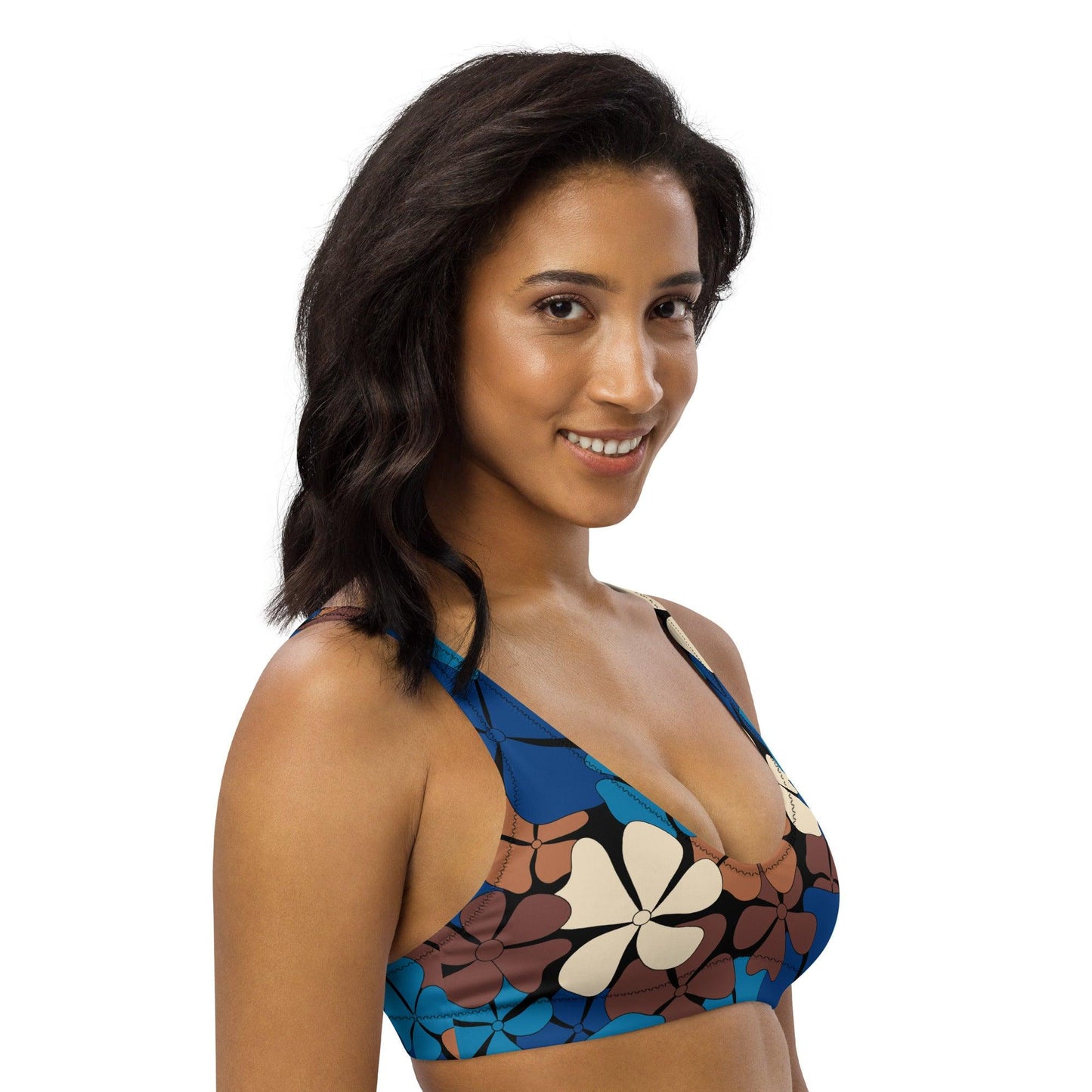 Bikini Top - ADELIE blue brown | SHALMIAK
