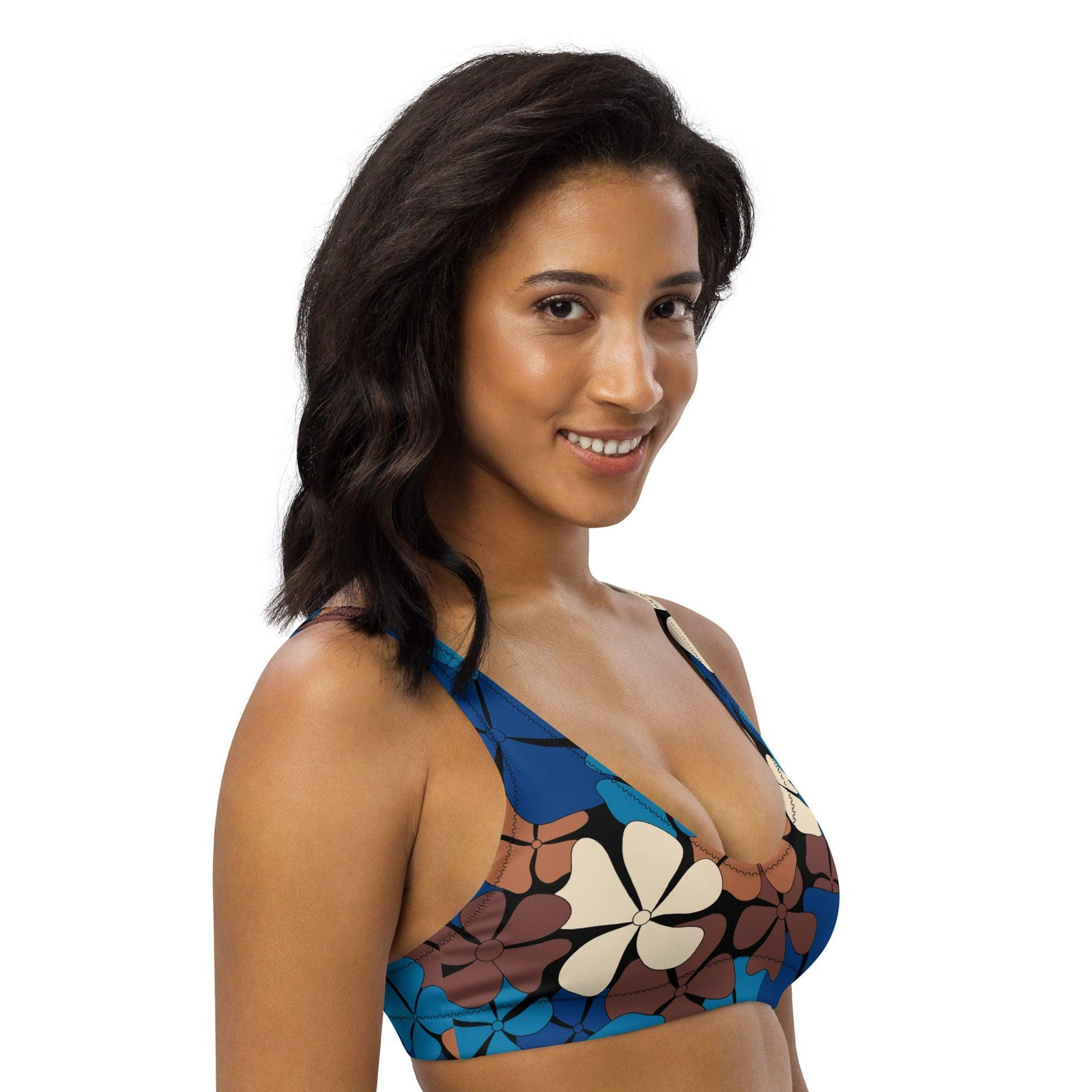 Bikini Top - ADELIE blue brown | SHALMIAK