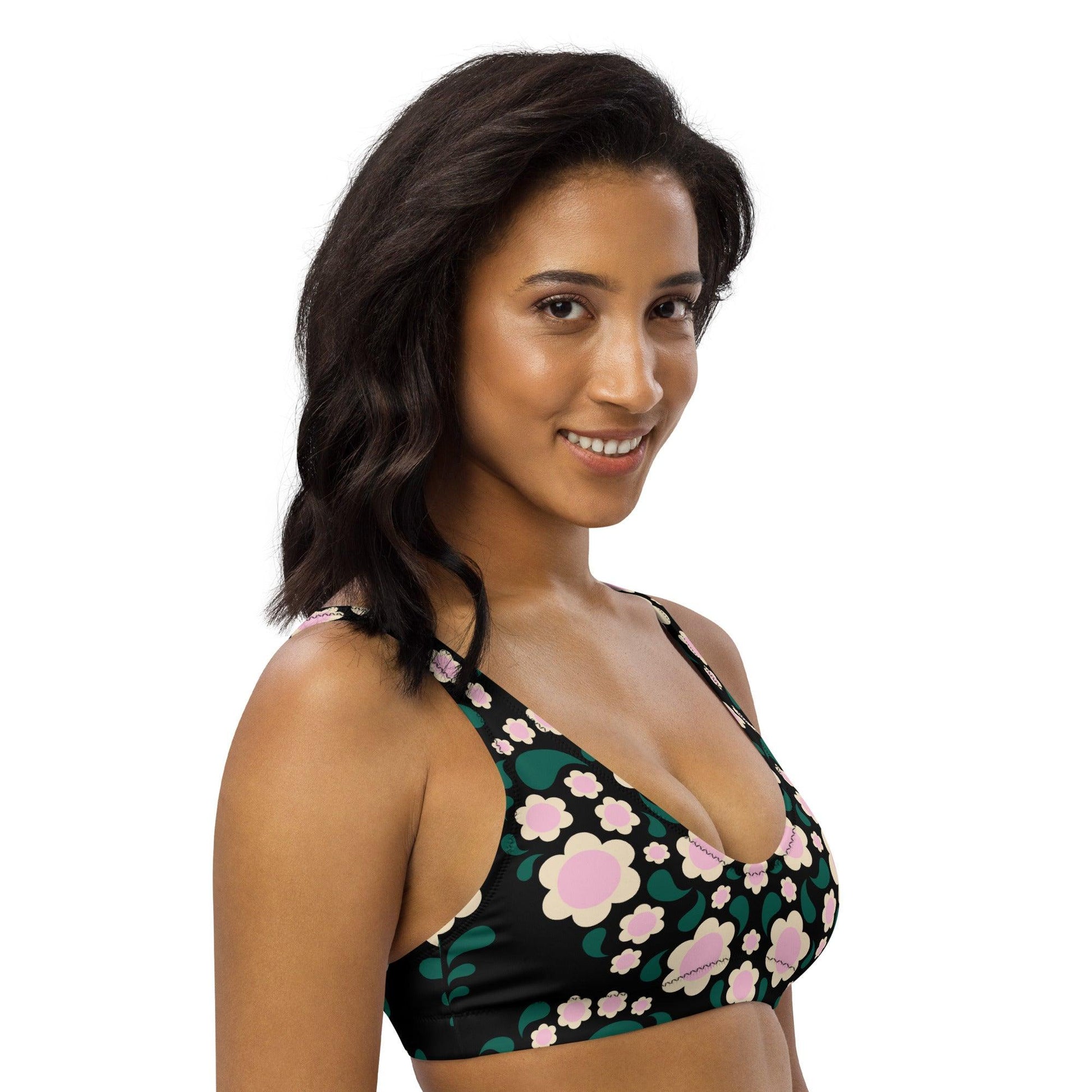 Bikini Top - HEARTBEAT pink black | SHALMIAK