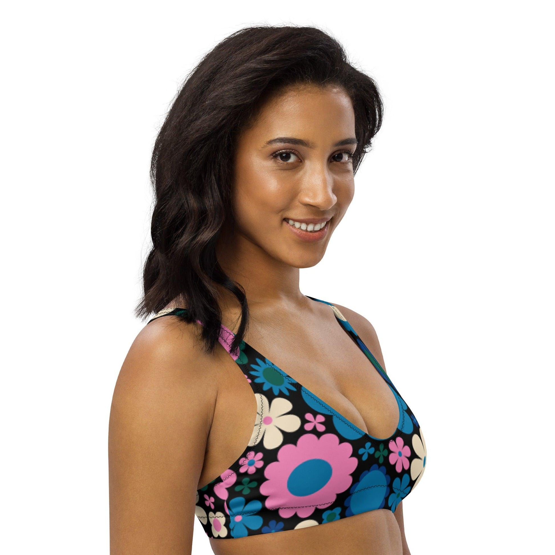 Bikini Top - BLOOMPOP blue pink | SHALMIAK